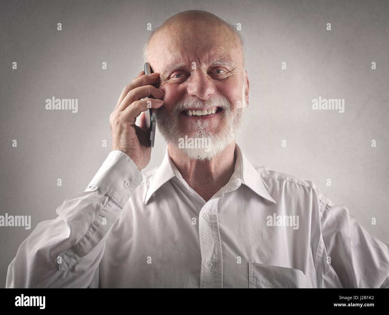 Smiling old man white beard hi-res stock photography and images - Alamy
