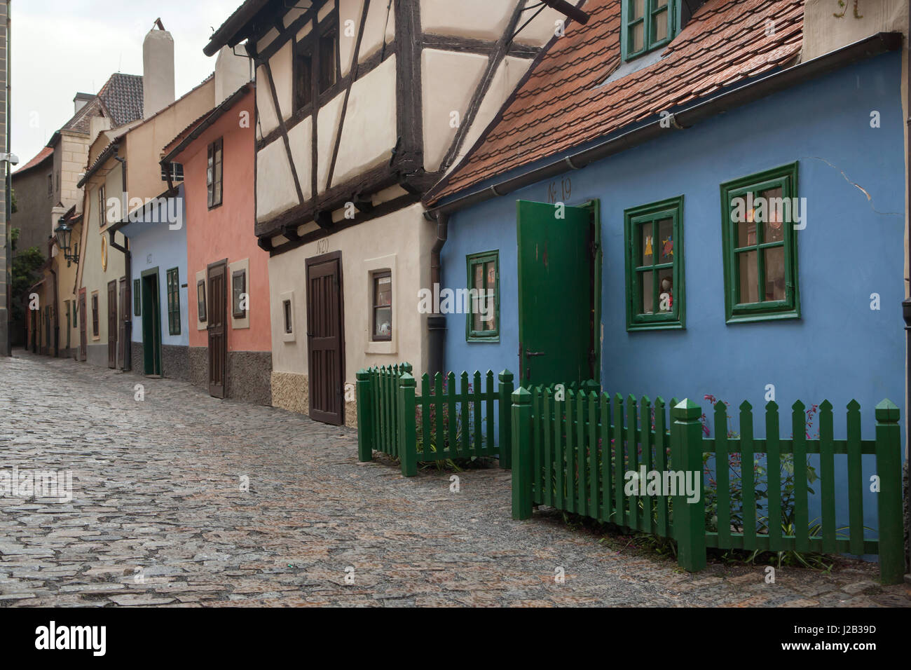 Medieval houses in Golden Line in Prague Castle in Prague, Czech