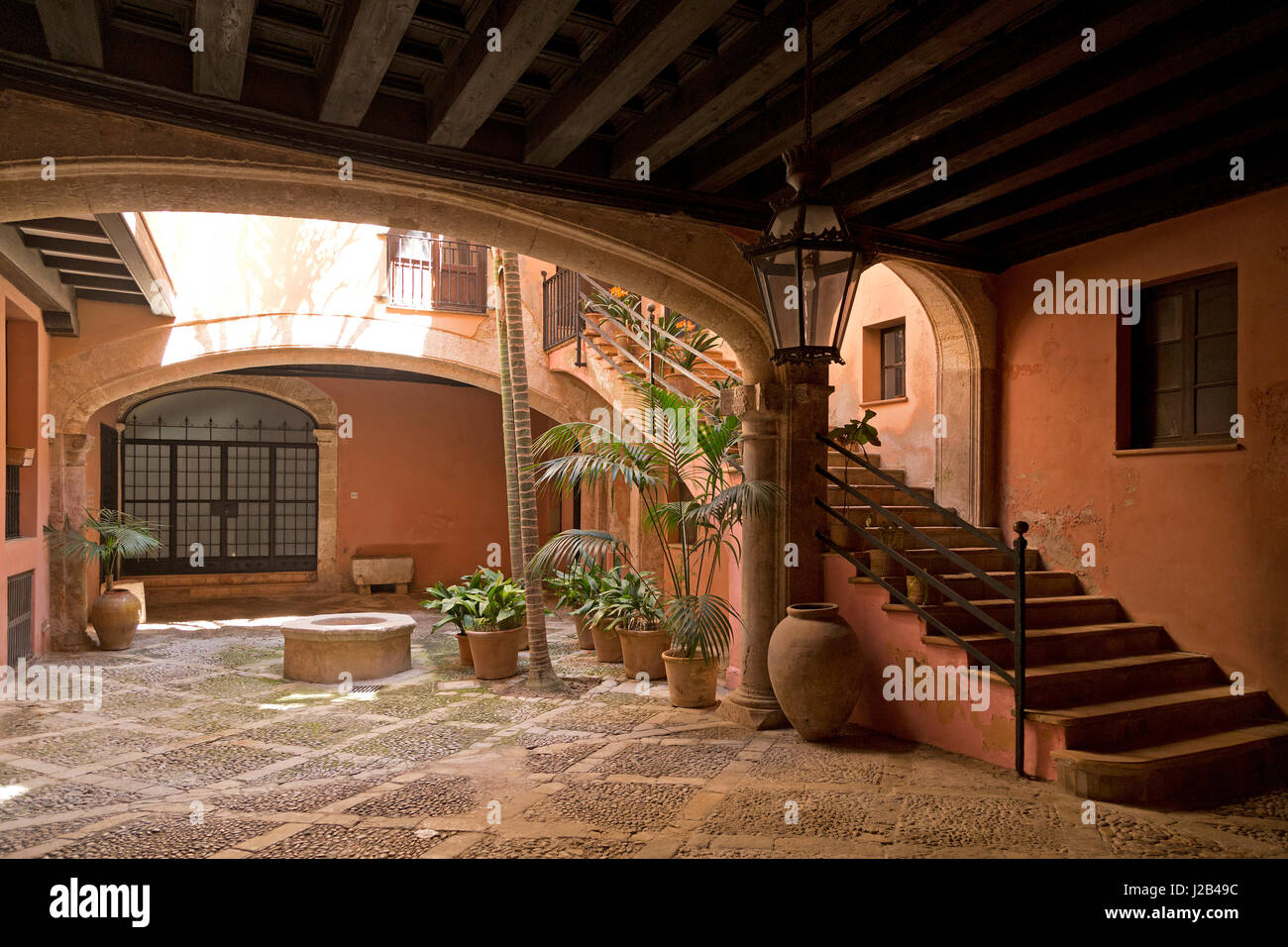 courtyard in Palma de Mallorca, Spain Stock Photo