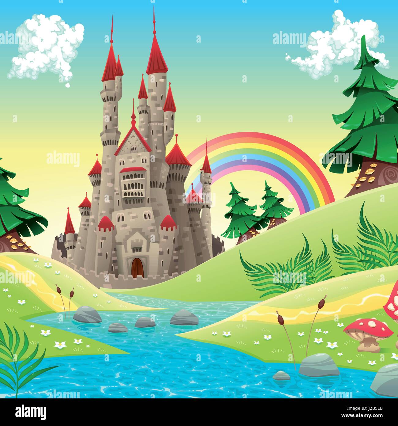 Vector Stock with Home Valley & Landscape Stock Vector Image & Art - Alamy