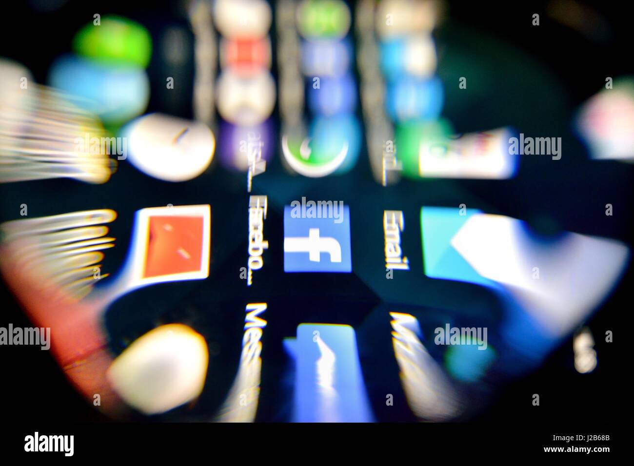 distorted Social media icons on screen Stock Photo - Alamy