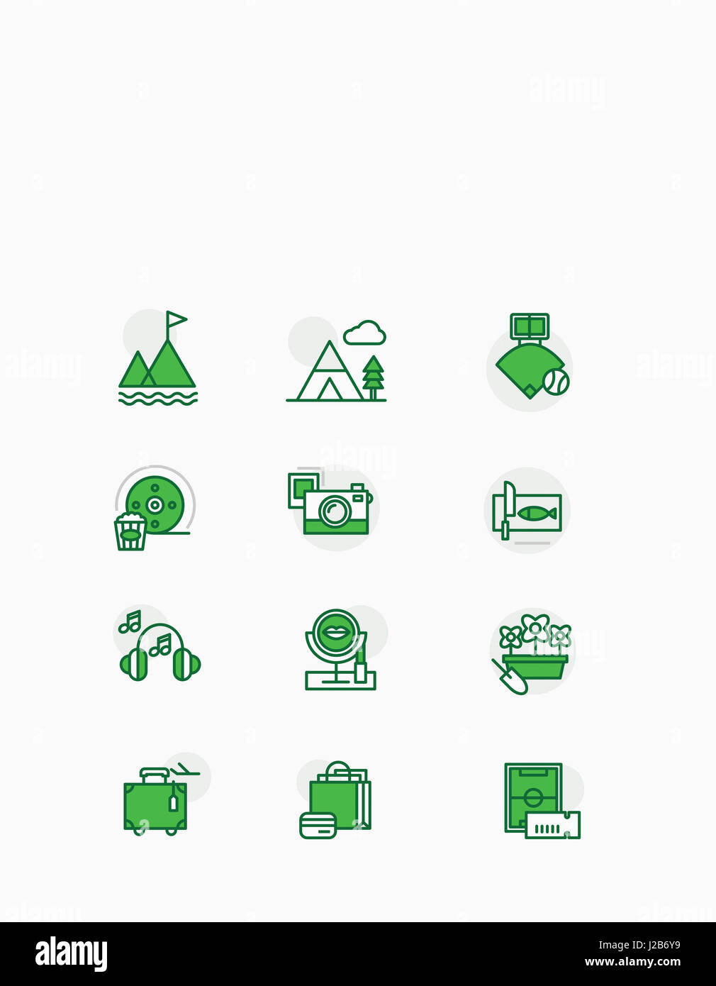 Set of green icons Stock Photo - Alamy