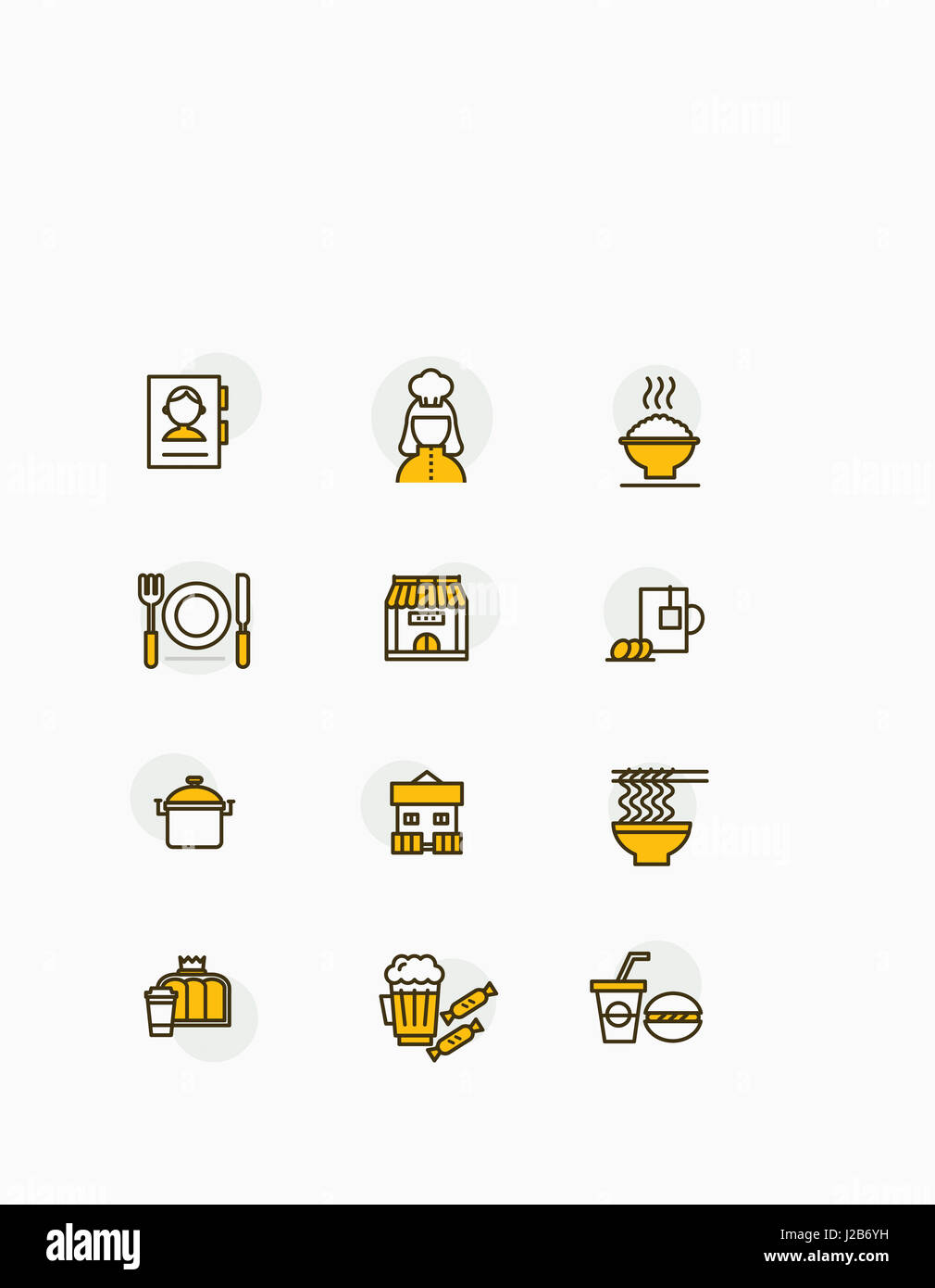 Various yellow icons Stock Photo - Alamy