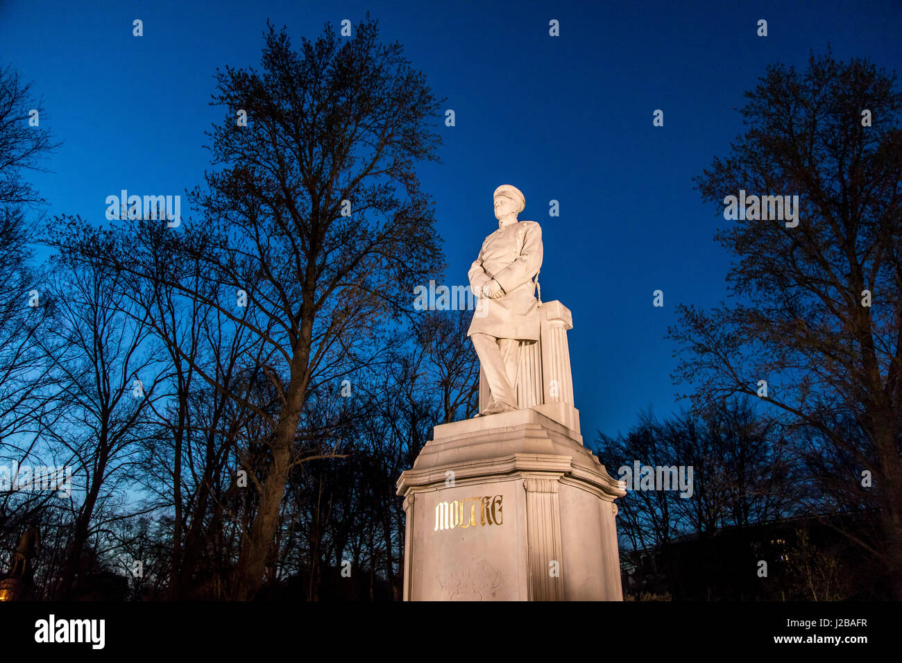 Helmuth Karl Bernhard von Moltke Monument at the Gro§en Stern, at the SiegessŠule at Berlin Tiergarten, Berlin, Stock Photo