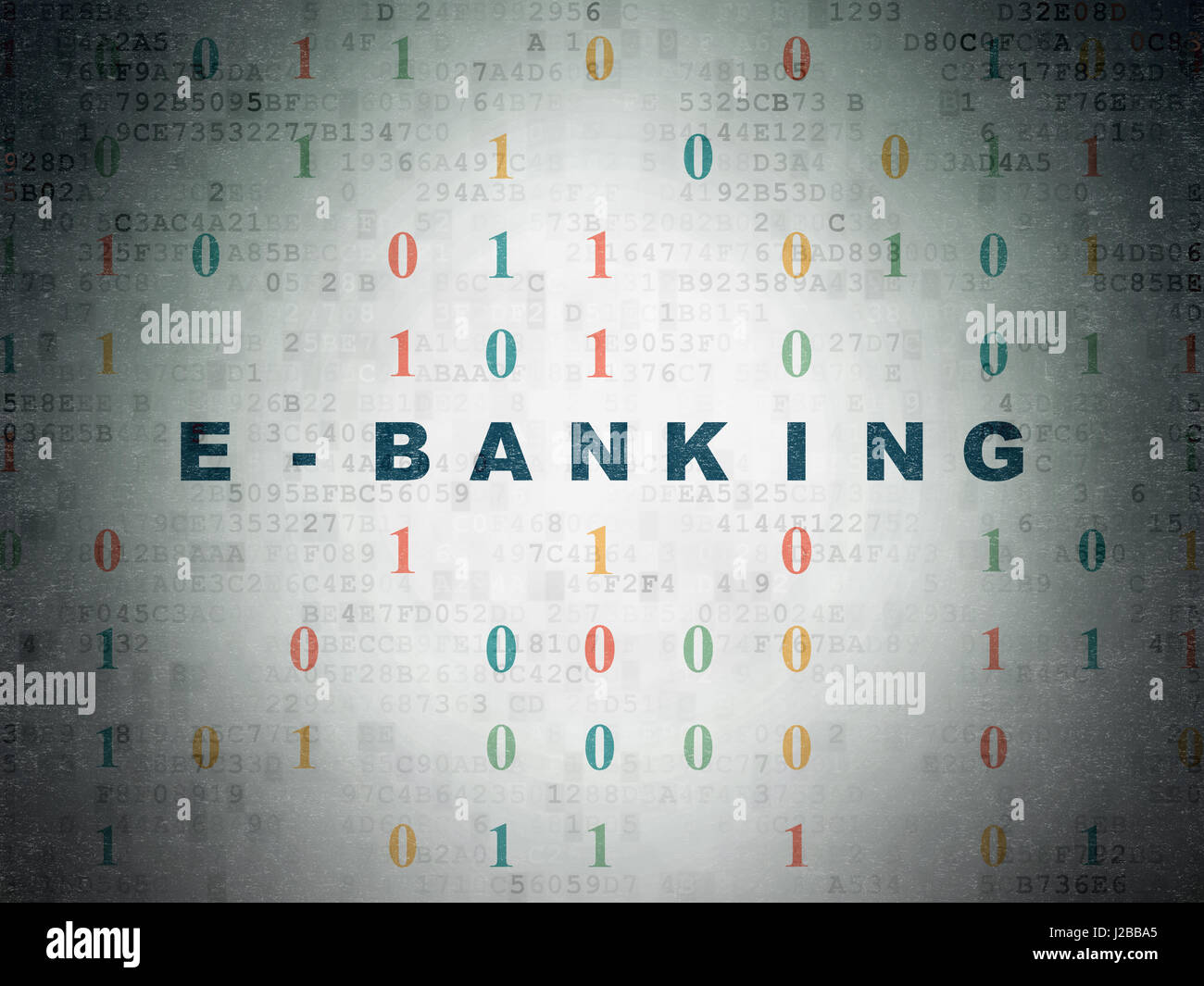 Finance concept: E-Banking on Digital Data Paper background Stock Photo ...