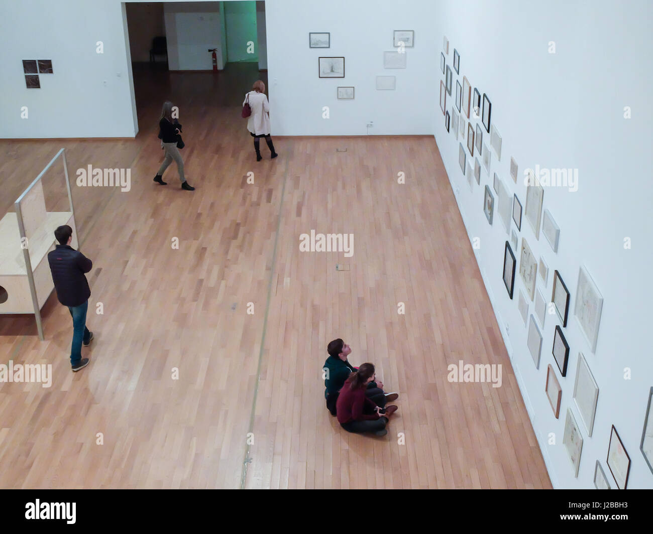 BUCHAREST, ROMANIA, April 20, 2016 Modern art exhibition in the