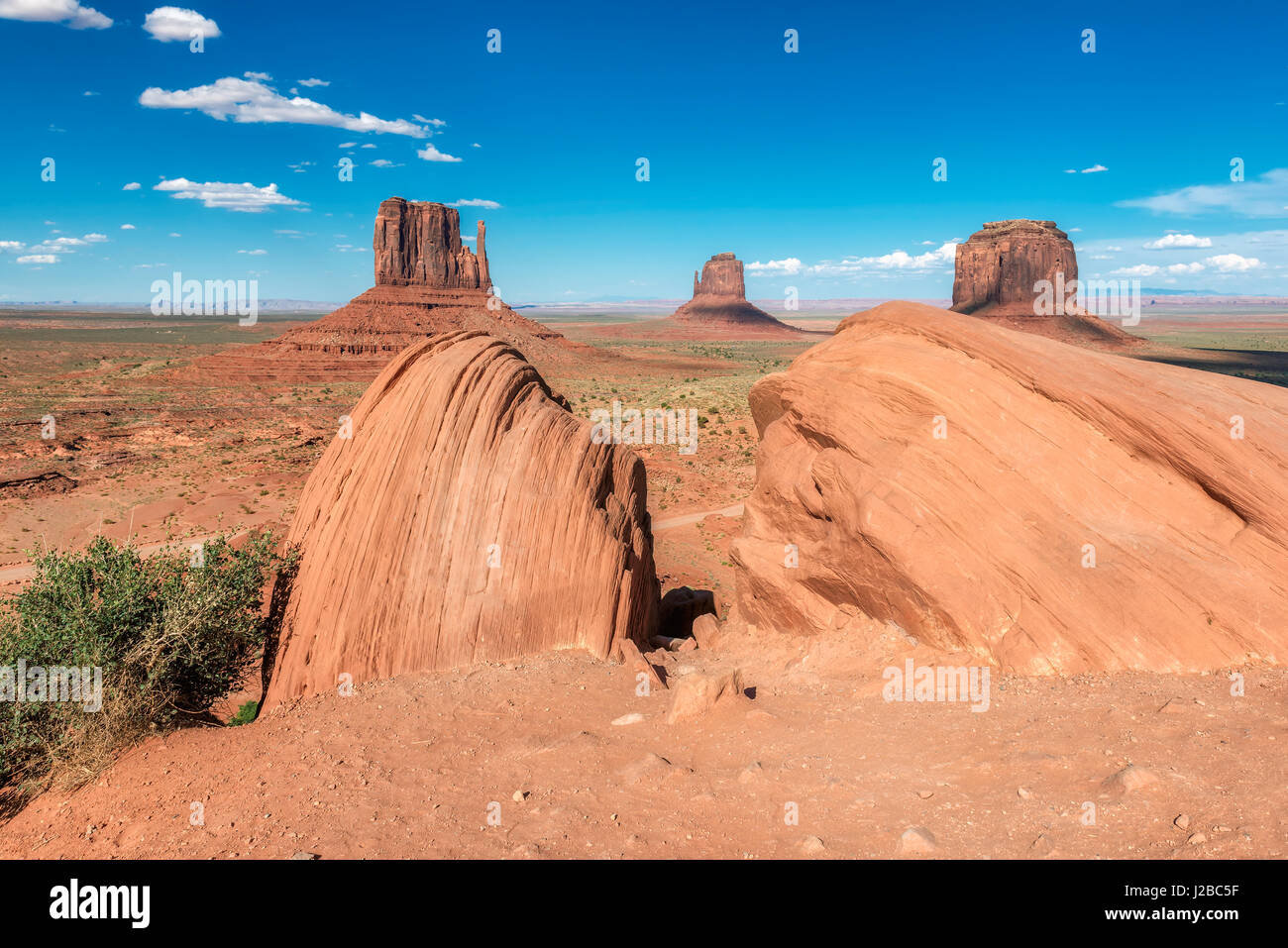 A classic view of the Monument Valley, Arizona Stock Photo