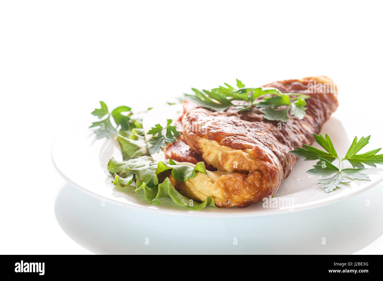 scrambled eggs with fresh herbs Stock Photo - Alamy