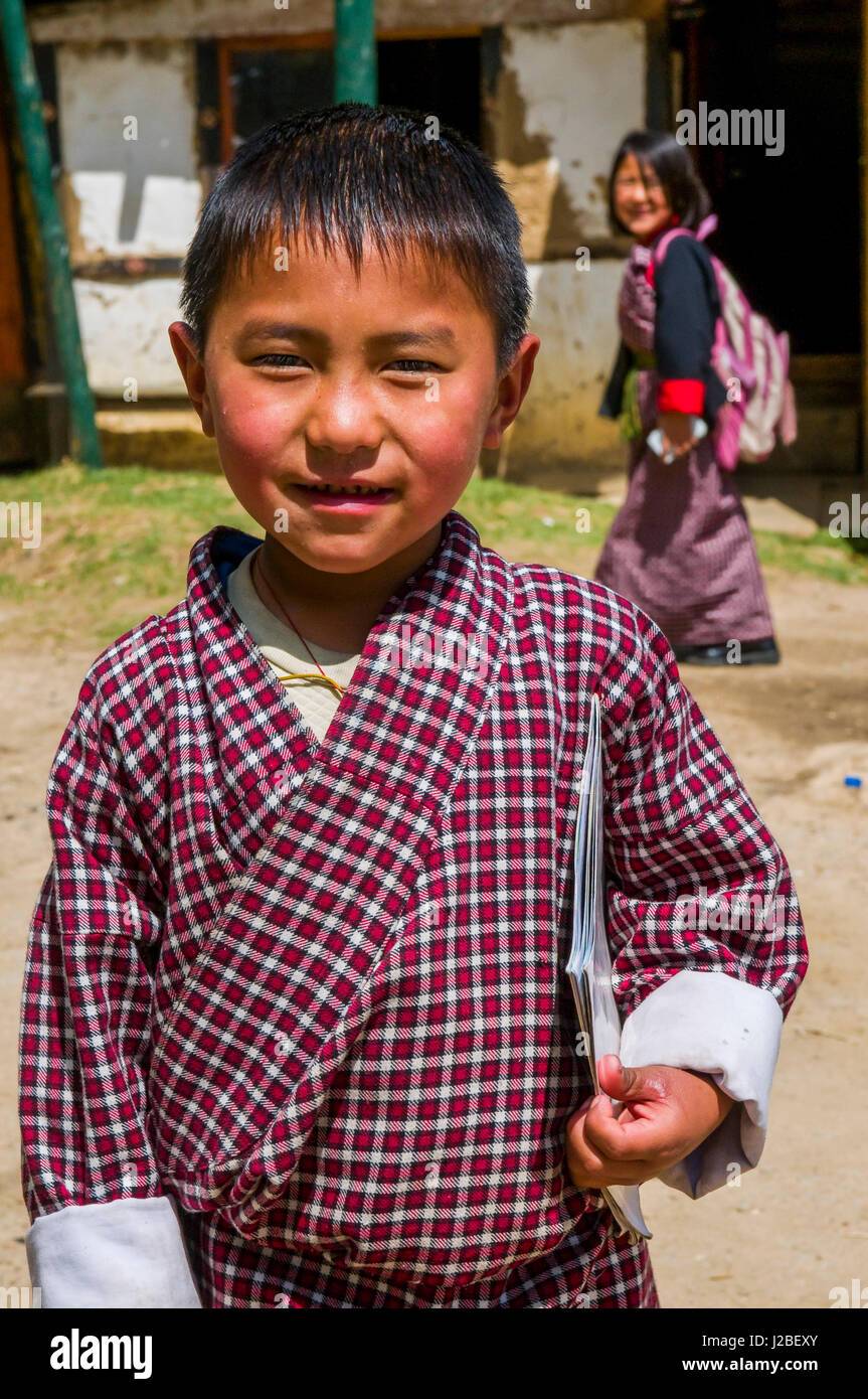 Happy traditional dressed boy, Thimpu, Bhutan Stock Photo - Alamy