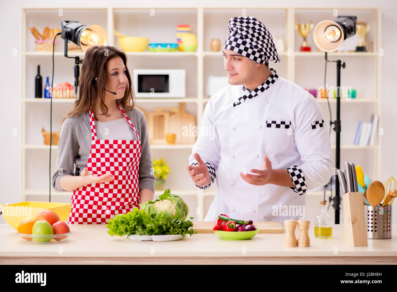 Food Cooking Tv Show In The Studio Stock Photo Alamy
