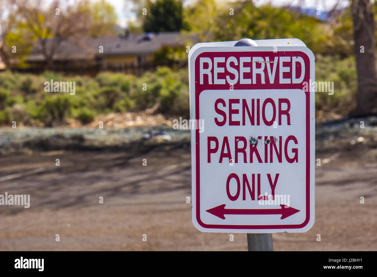 Reserved For Senior Citizen Parking Sign Stock Photo