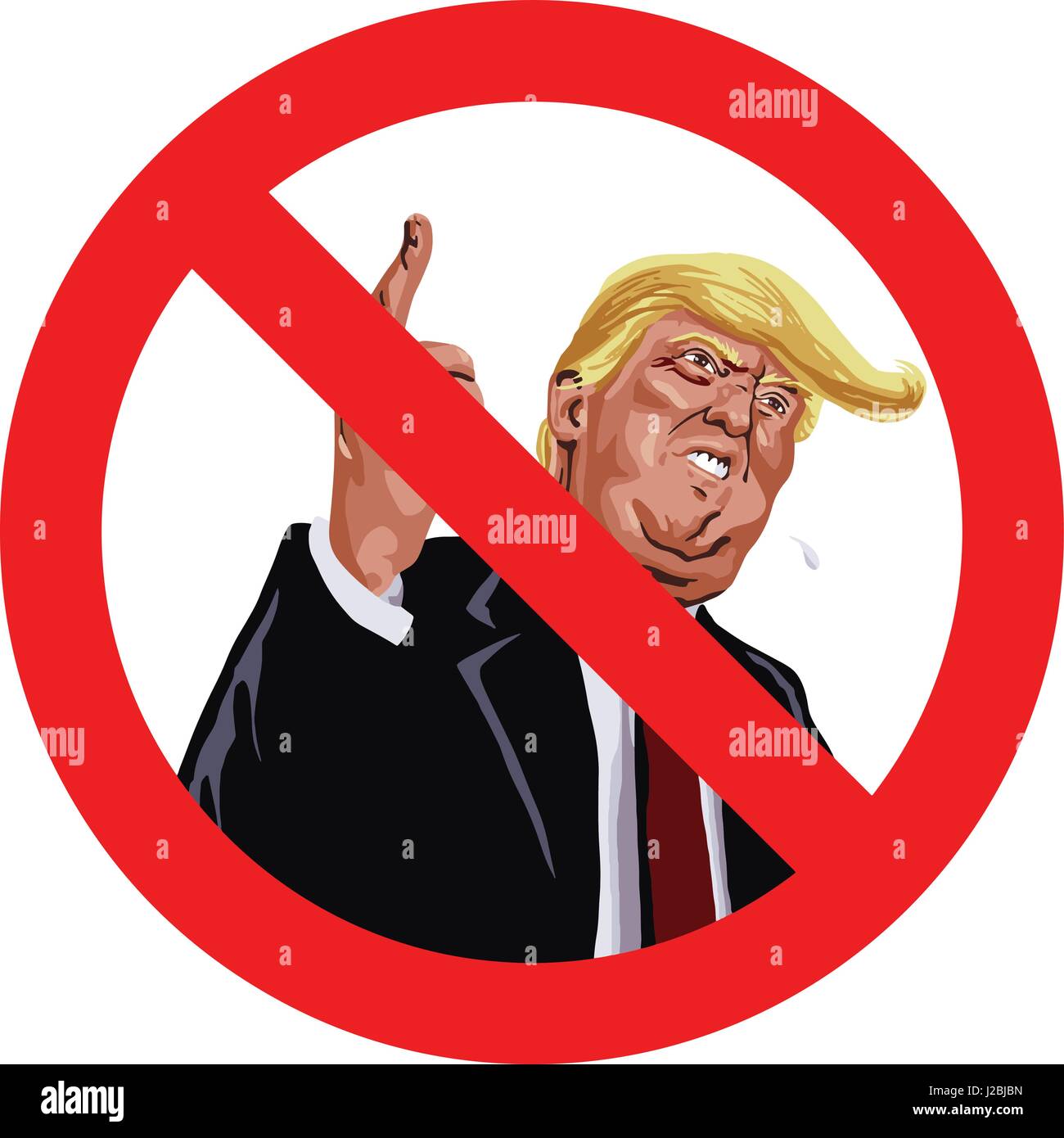 Anti Trump Sign Vector Illustration Icon Stock Vector