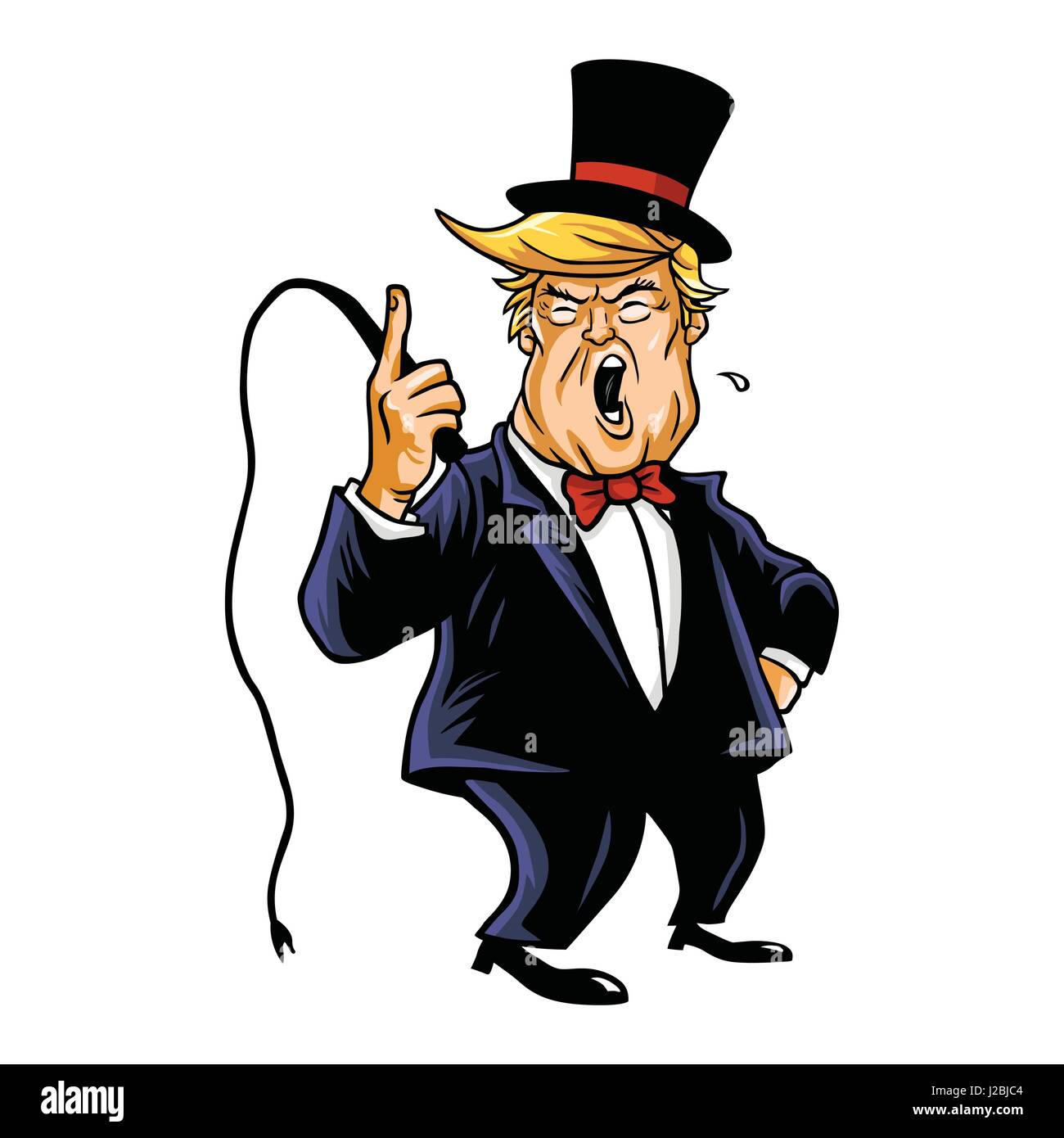 Donald Trump Circus Ringleader Cartoon Stock Vector
