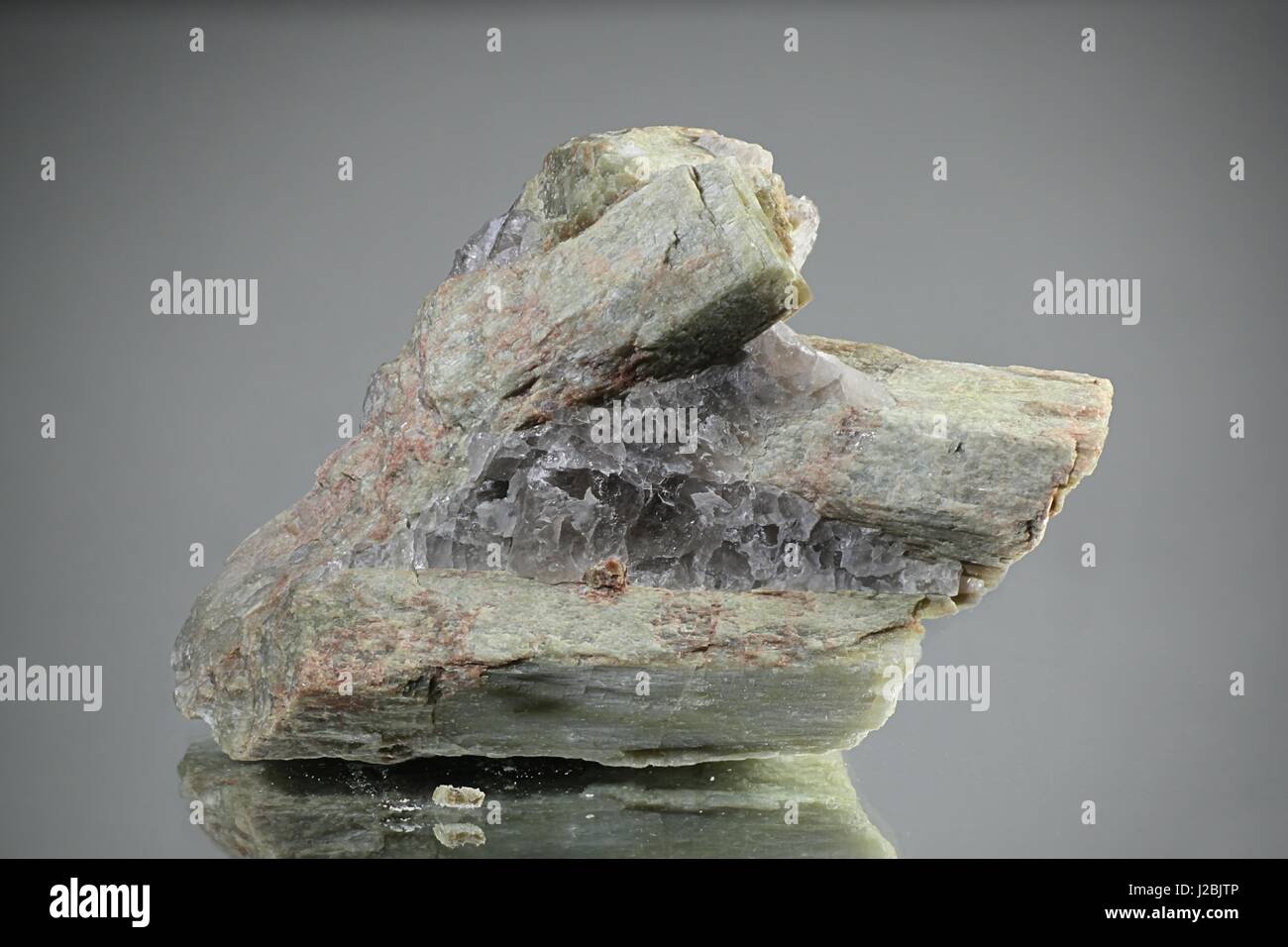 Feldspar crystals of the type anorthite from Mustio quarry, Finland Stock Photo