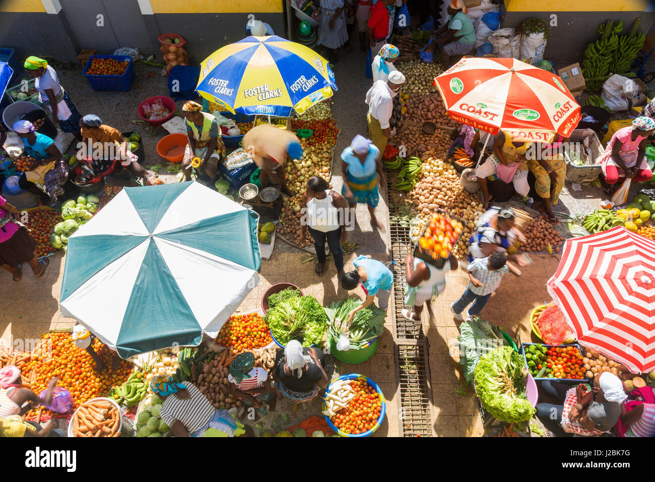 African vegetable market, Assomada, Santiago Island, Cape Verde Stock ...