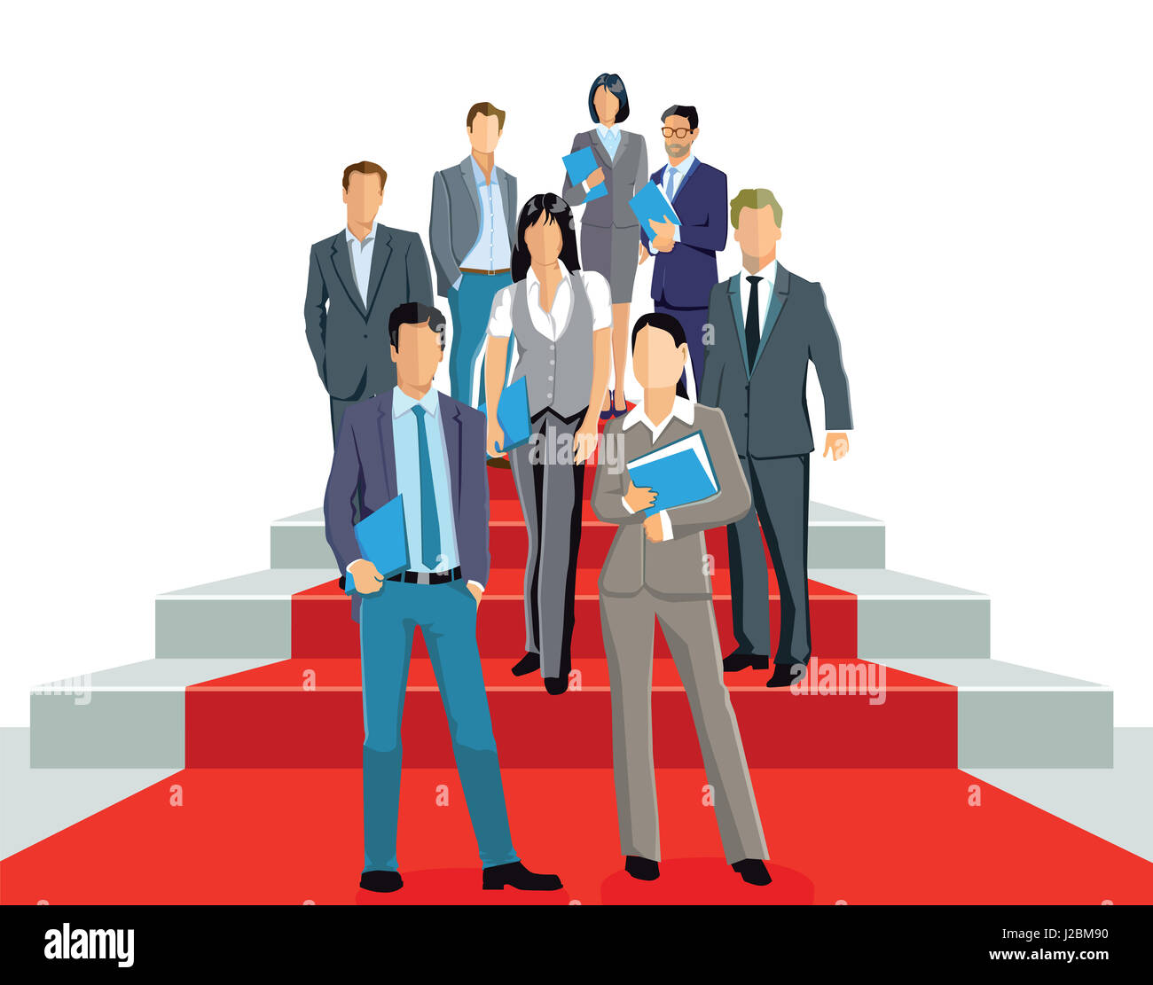 Successful business people on a red carpet Stock Photo