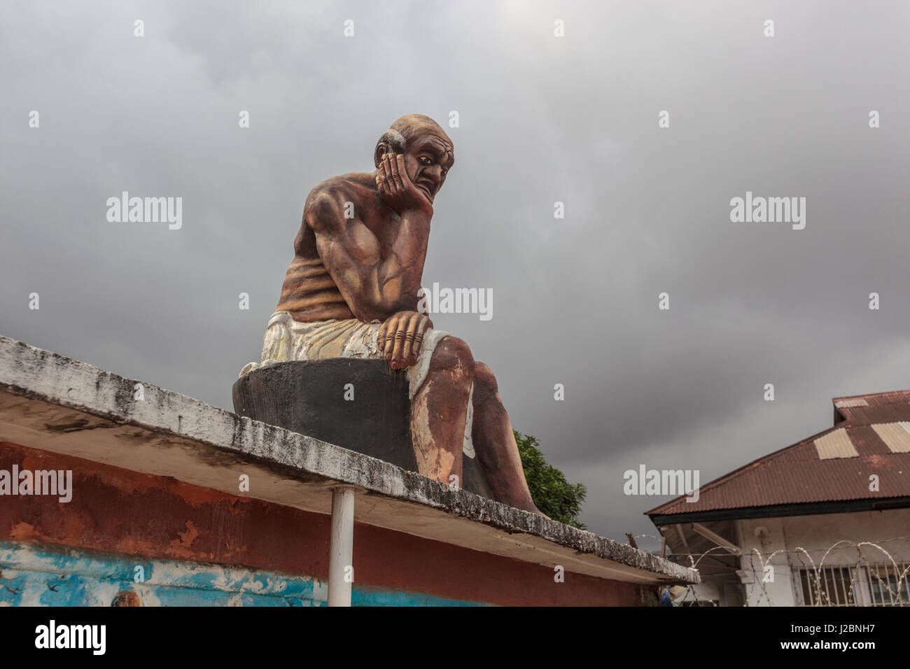 Africa, Sierra Leone, Freetown. Statue at the Sierra Leone Peace and Cultural Monument. Stock Photo