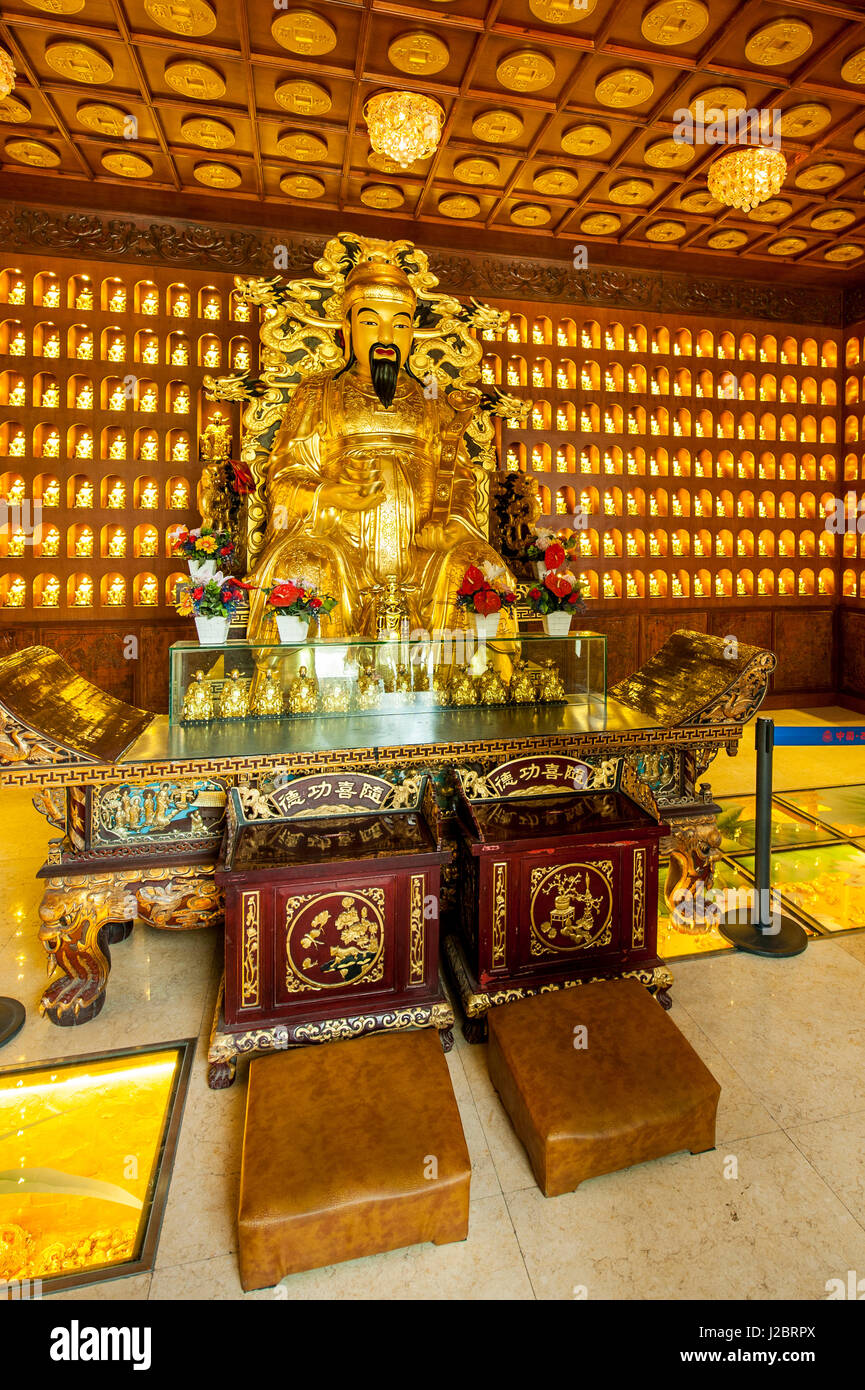 Hall of The God of Wealth in the Wild Goose Pagoda, Xian, China. Stock Photo