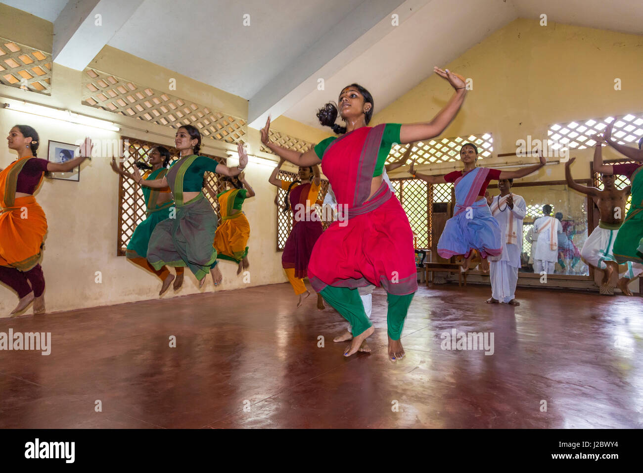 Students of traditional Indian dance in class, Chennai (Madras), Tamil