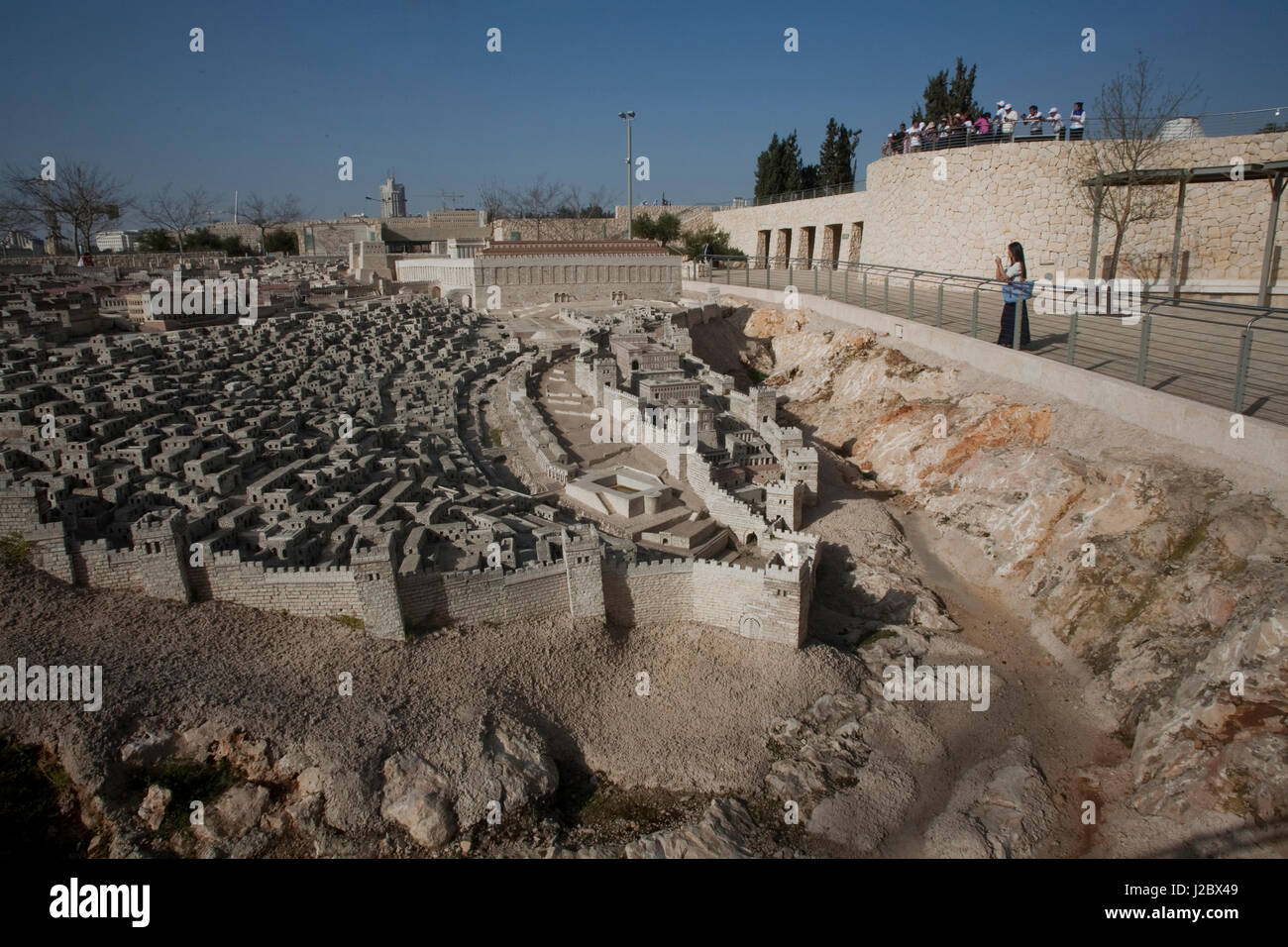 Outdoor Model of Jerusalem from 2nd Temple Period (Time of Christ) on grounds of Israel Museum, Jerusalem. Stock Photo