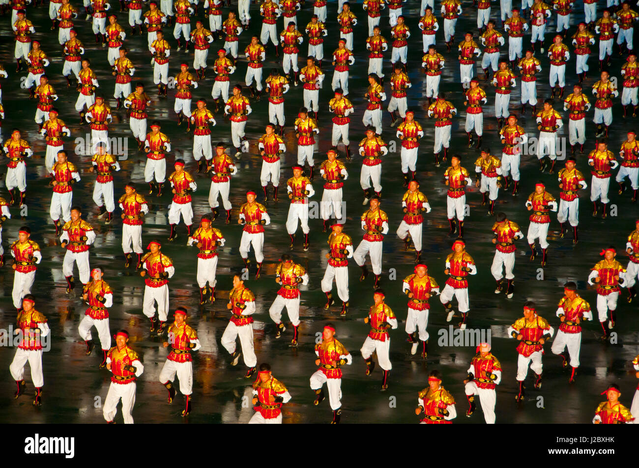 Dancers and Acrobats at Arirang, the mass games of North Korea Stock Photo