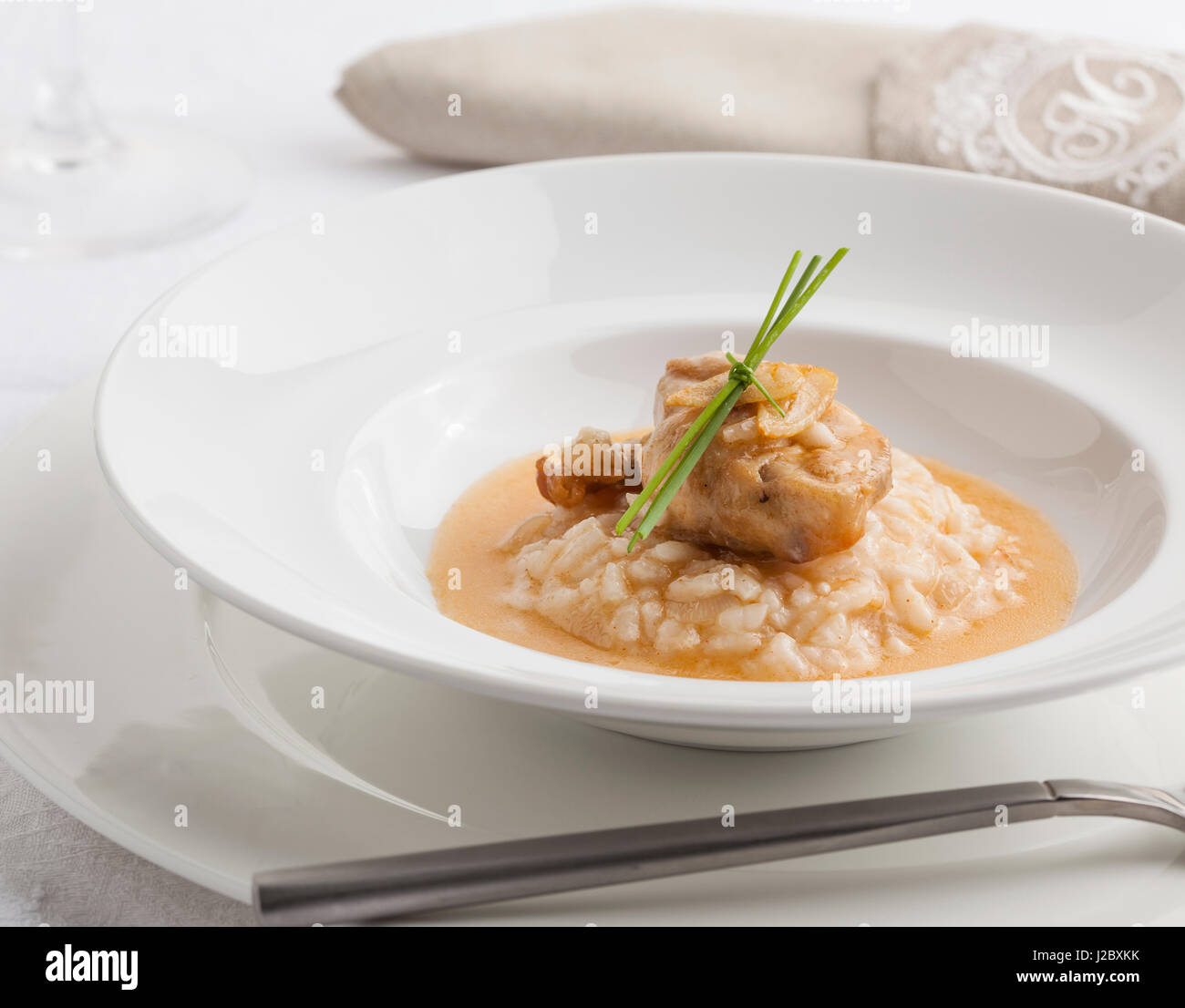 Gourmet Rice Gourmet rice dish with sauce and fried chicken Stock Photo - Alamy