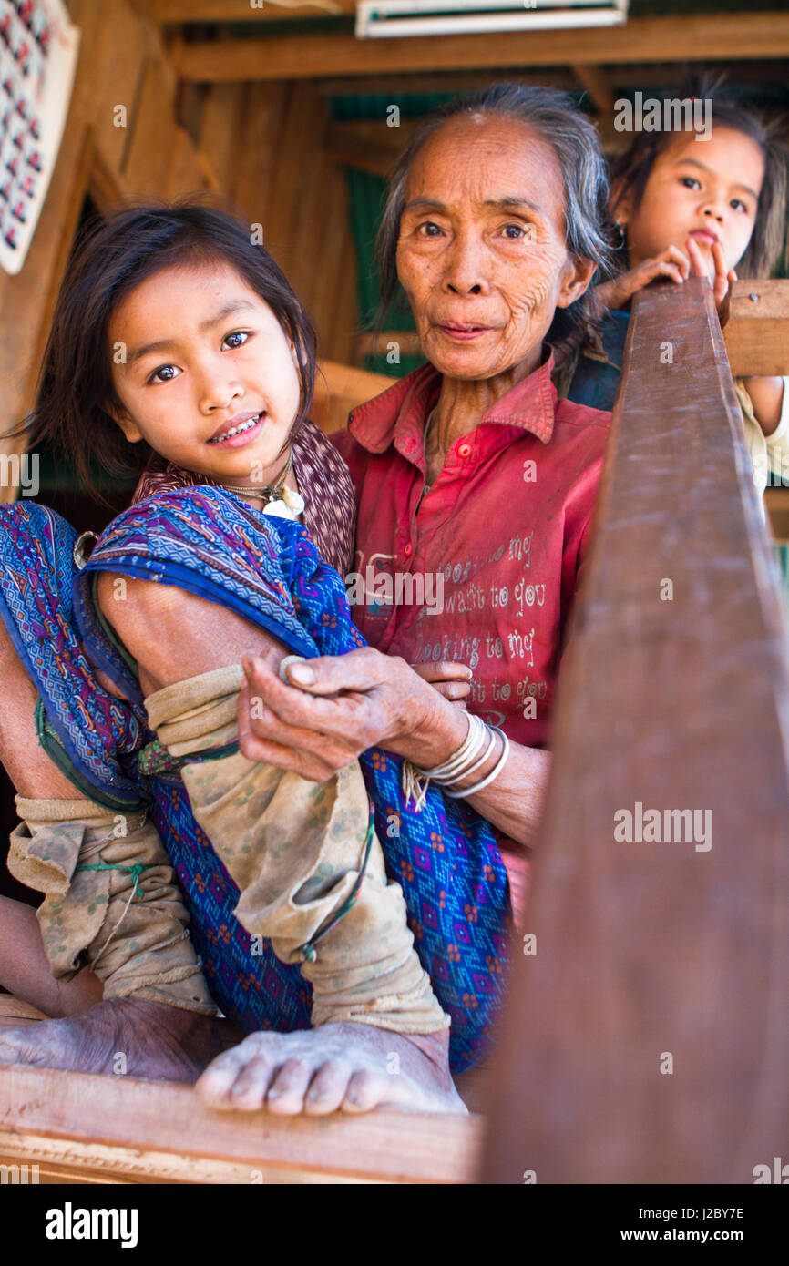 Local village in Northern Laos in the Bokeo province. Stock Photo