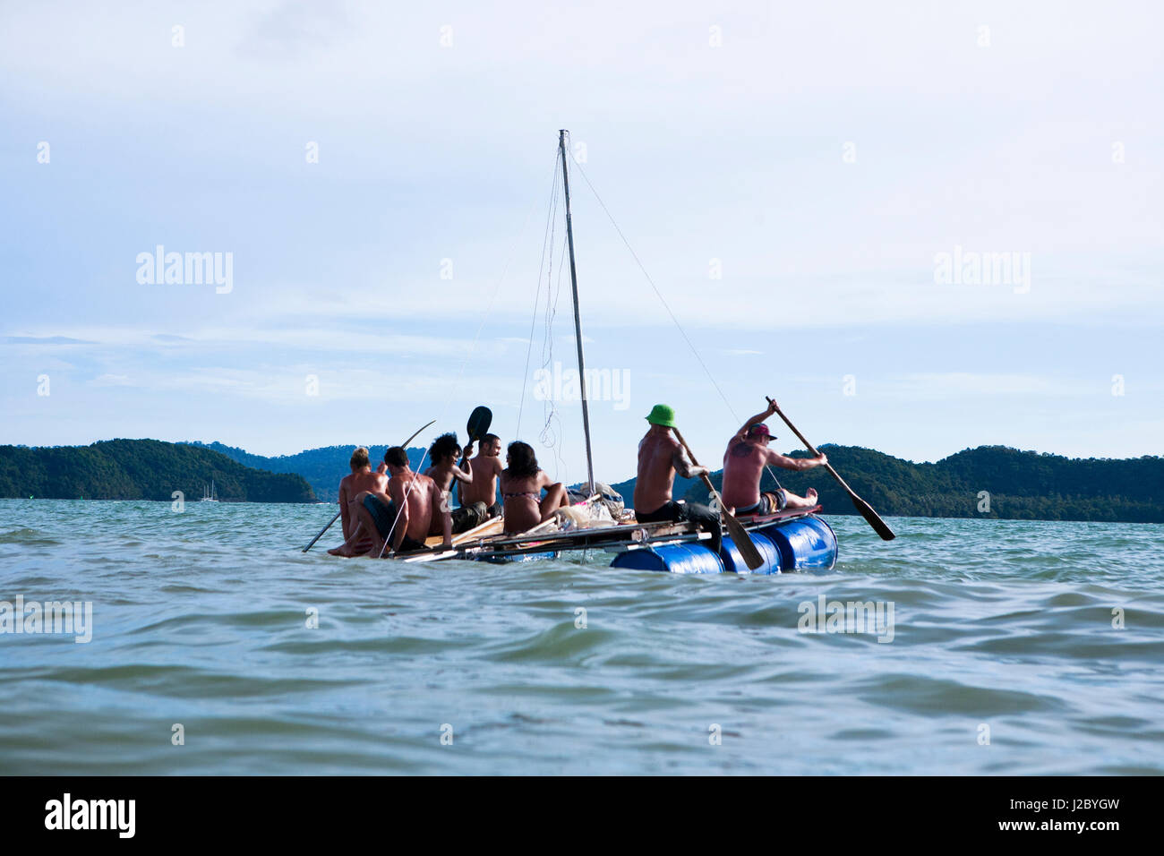 A group of backpackers decide to build their own raft and attempt to