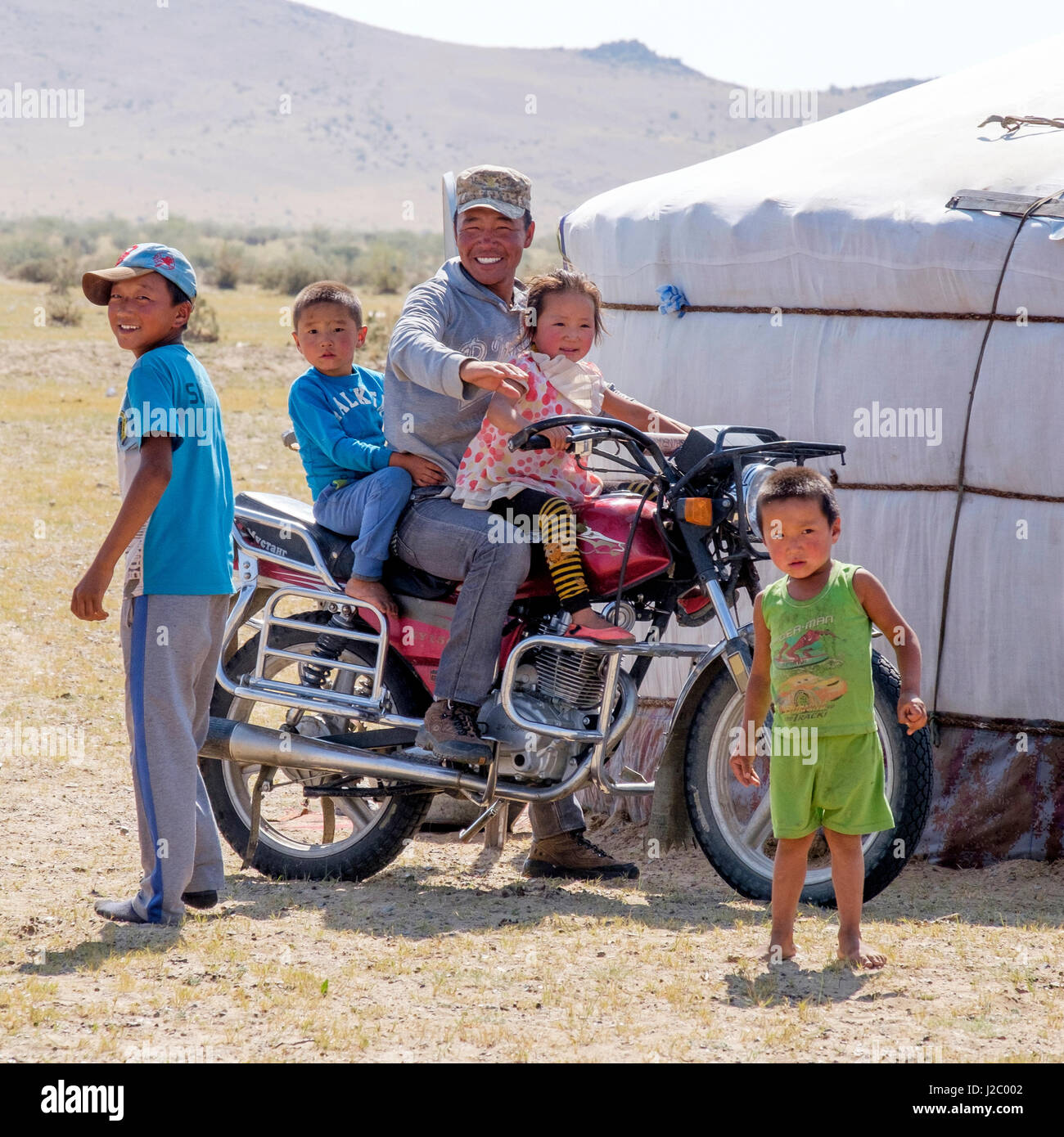 Western Mongolia, BayanOlgii. Nearly all Mongolian nomads, herders live in Gers (feltlined