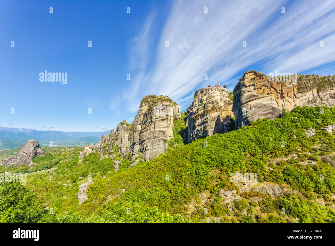 panoramic view on one of the Meteora monasteries Stock Photo - Alamy