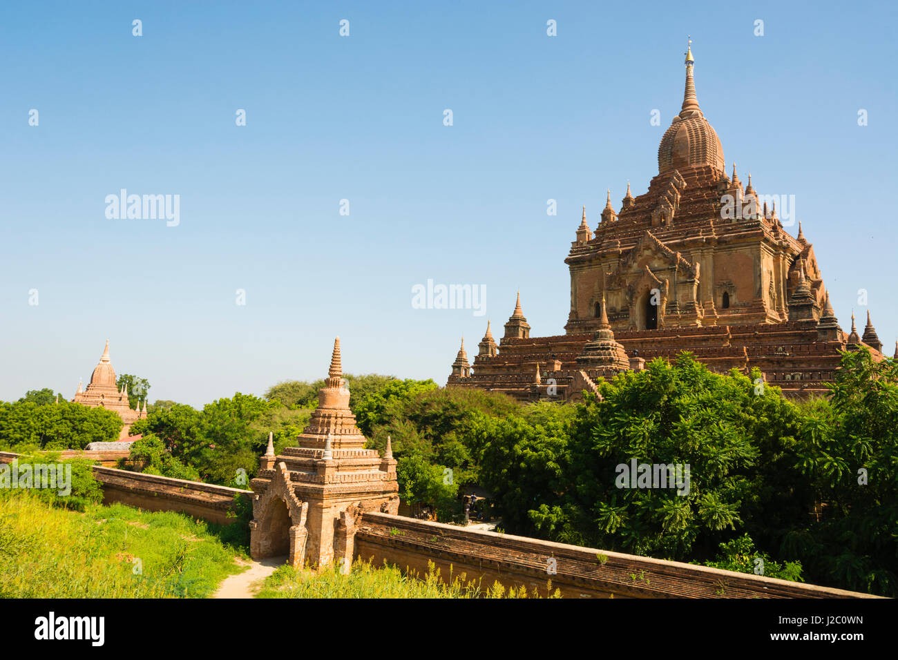 Myanmar. Bagan. Htilominlo Temple. Stock Photo