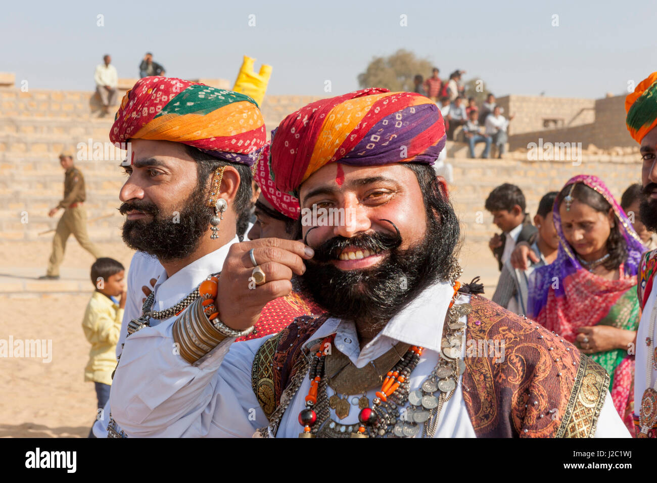 Men With Turbans. Festival Parade. Desert Festival. Jaisalmer ...