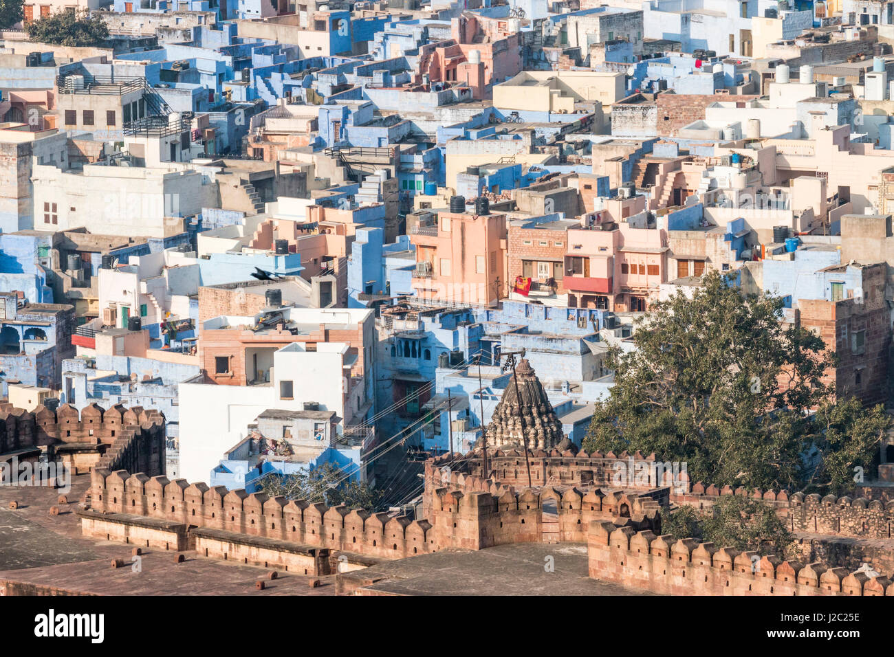 Blue City seen from Mehrangarh Fort. Jodhpur. Rajasthan. India. Stock Photo