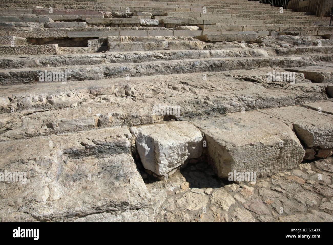 The Huldah Gates, Two Southern gates provided access to the Temple Mount. Built during the second Temple period in the first century BCE. This is the area that Jesus Christ most likely walked on his way to the Temple. Stock Photo