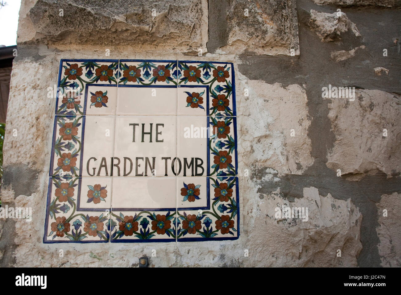 Decorative tile markers in The Garden Tomb, Jerusalem, Israel Stock Photo Alamy