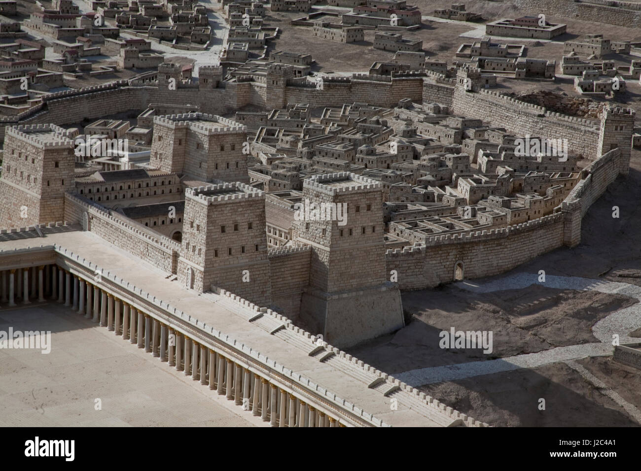 Outdoor Model of Jerusalem from 2nd Temple Period (Time of Christ) on grounds of Israel Museum, Jerusalem. Stock Photo