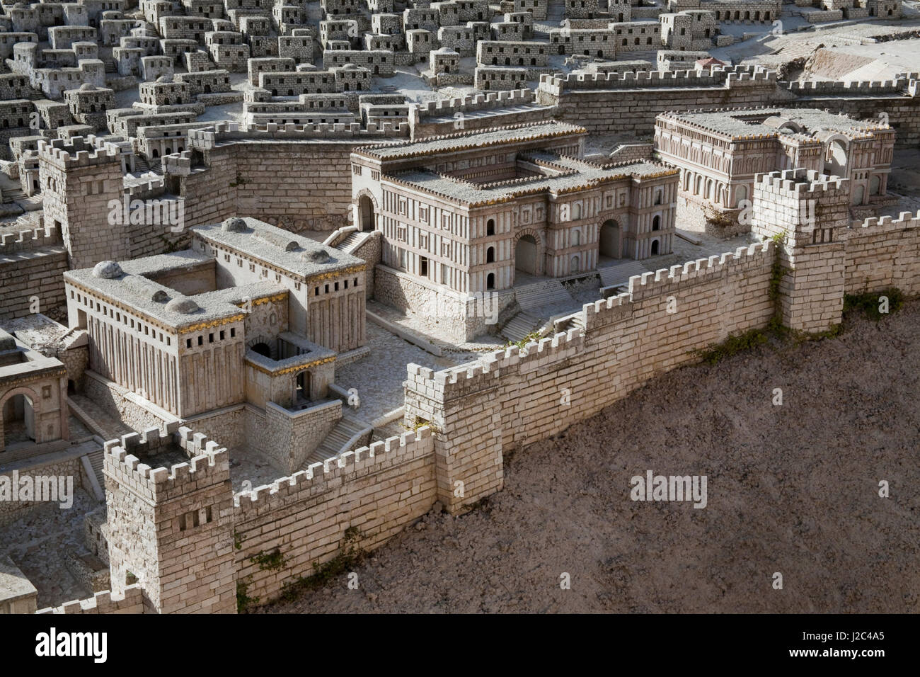 Outdoor Model of Jerusalem from 2nd Temple Period (Time of Christ) on grounds of Israel Museum, Jerusalem. Stock Photo