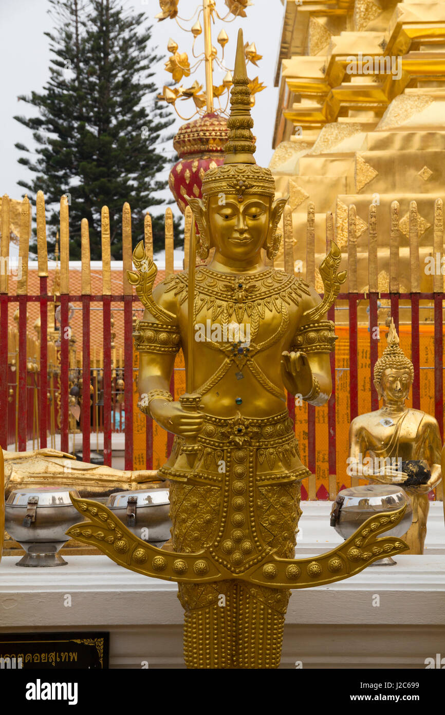 Thailand, Chiang Mai Province, Wat Phra That Doi Suthep. Gold Buddha ...