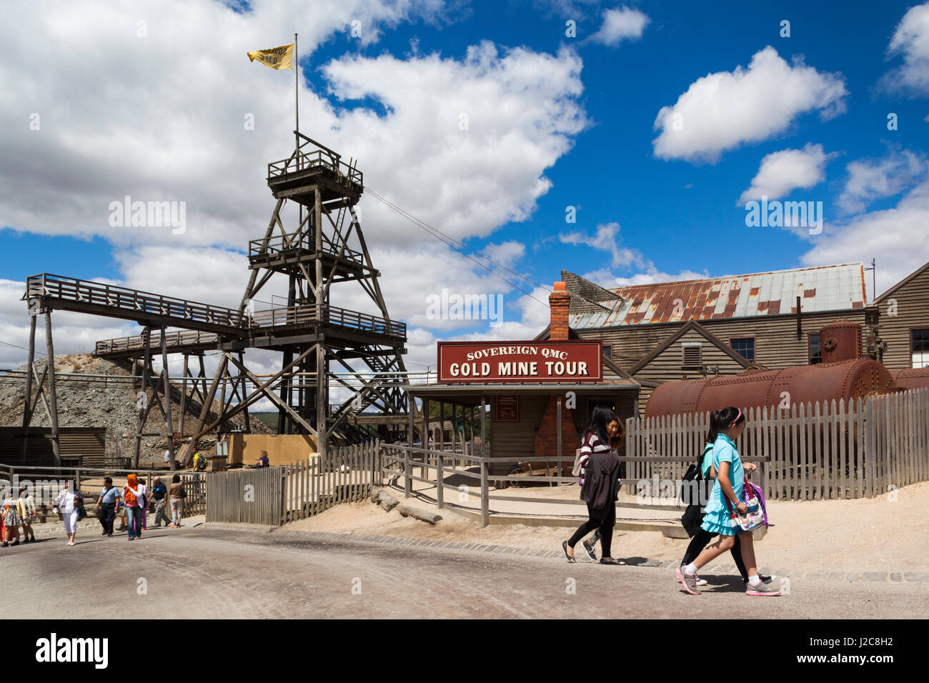 Australia, Victoria, Ballarat, Sovereign Hill, Recreated 1860s-era Gold ...