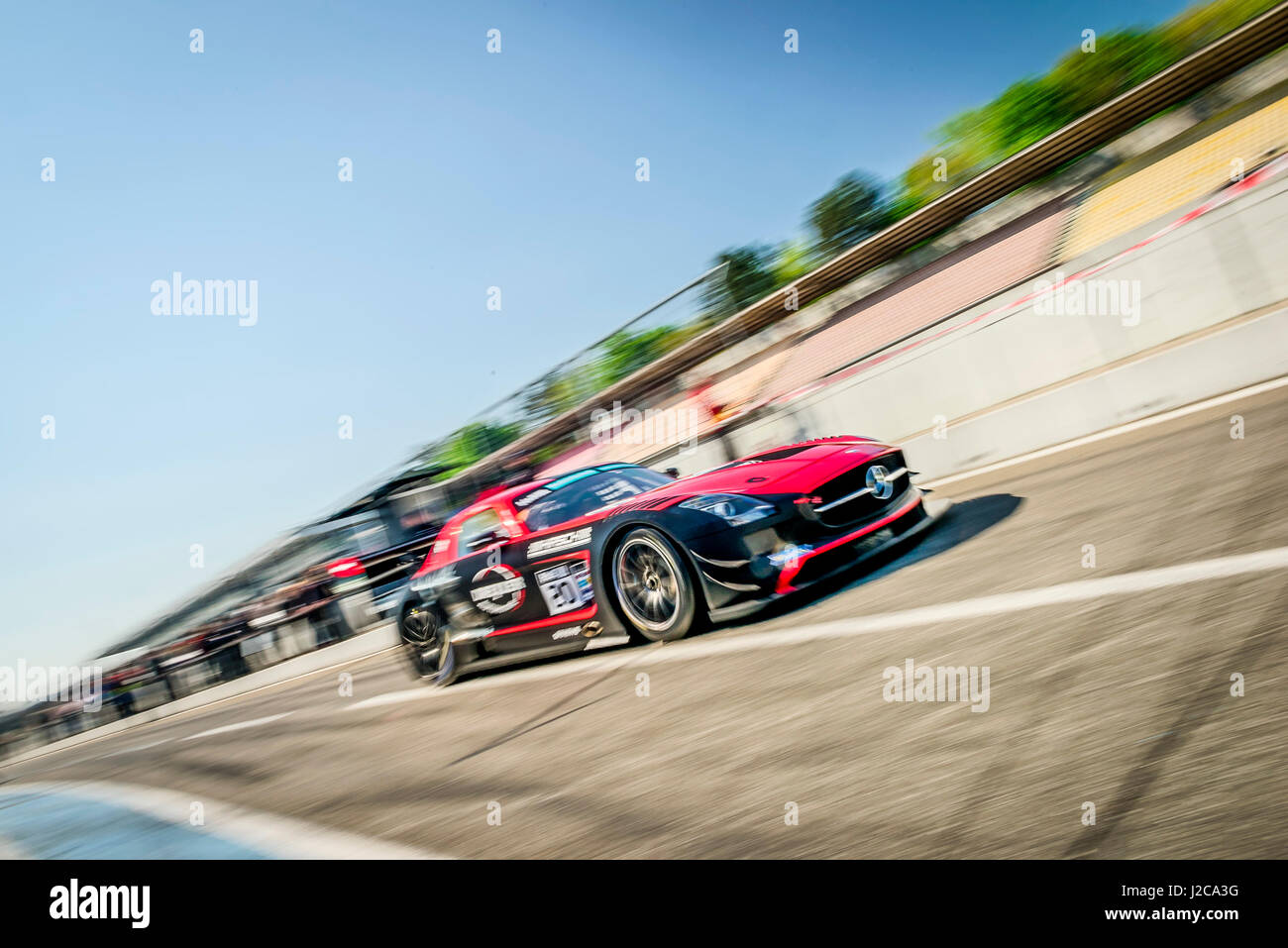 Mercedes SLS AMG GT3 - Car Race Stock Photo