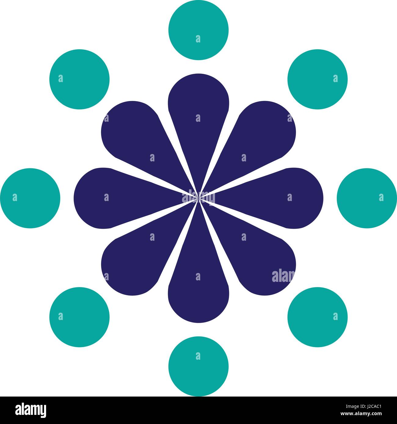 color flower blossom flat vector Stock Vector Image & Art - Alamy