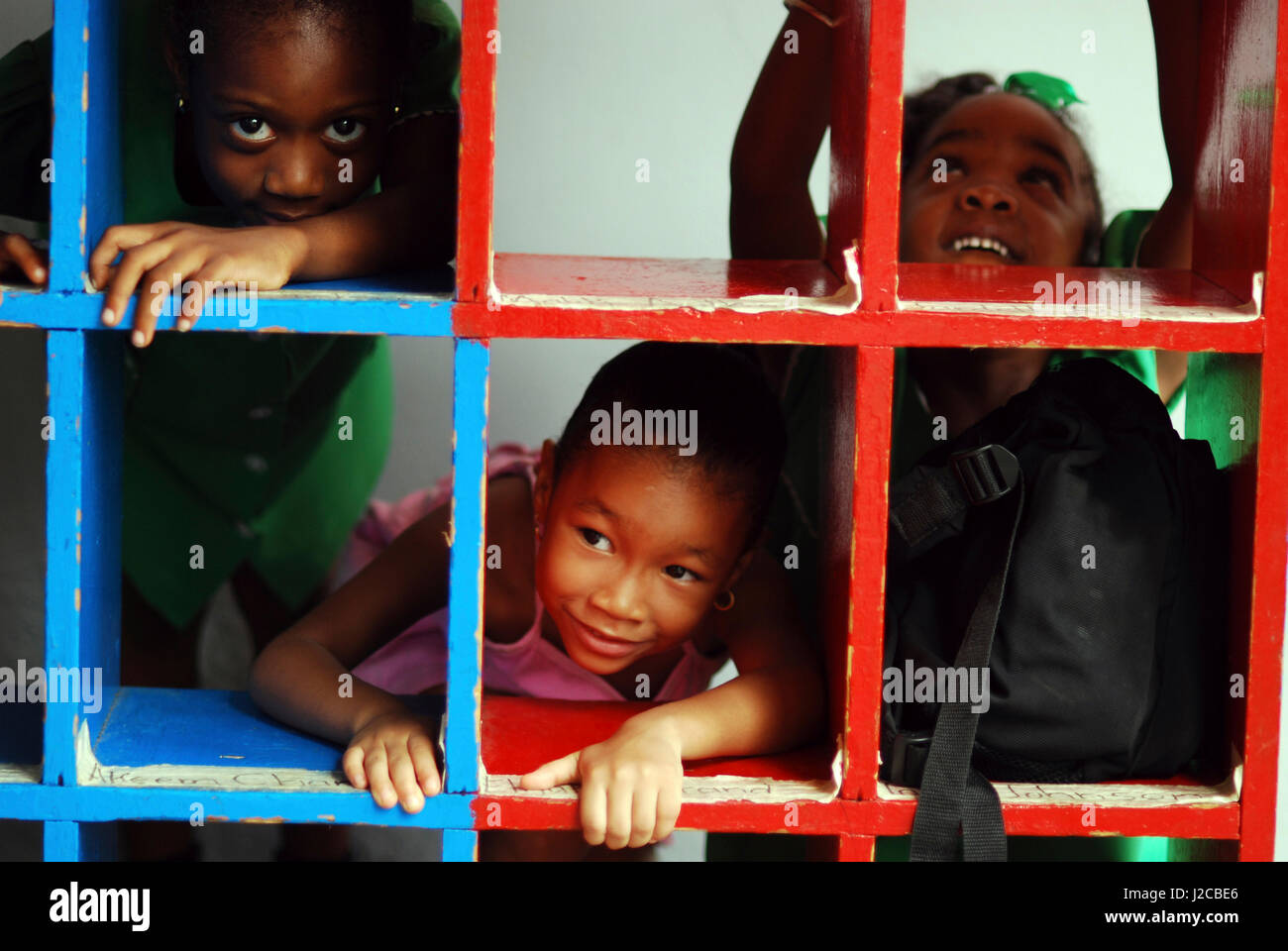 Dominica, Roseau, Preschool Social Center, children playing school