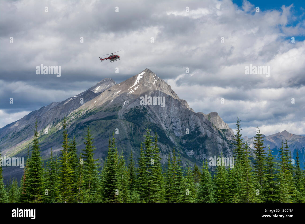 Helicopter landing in the Assiniboine Park, Canada Stock Photo Alamy