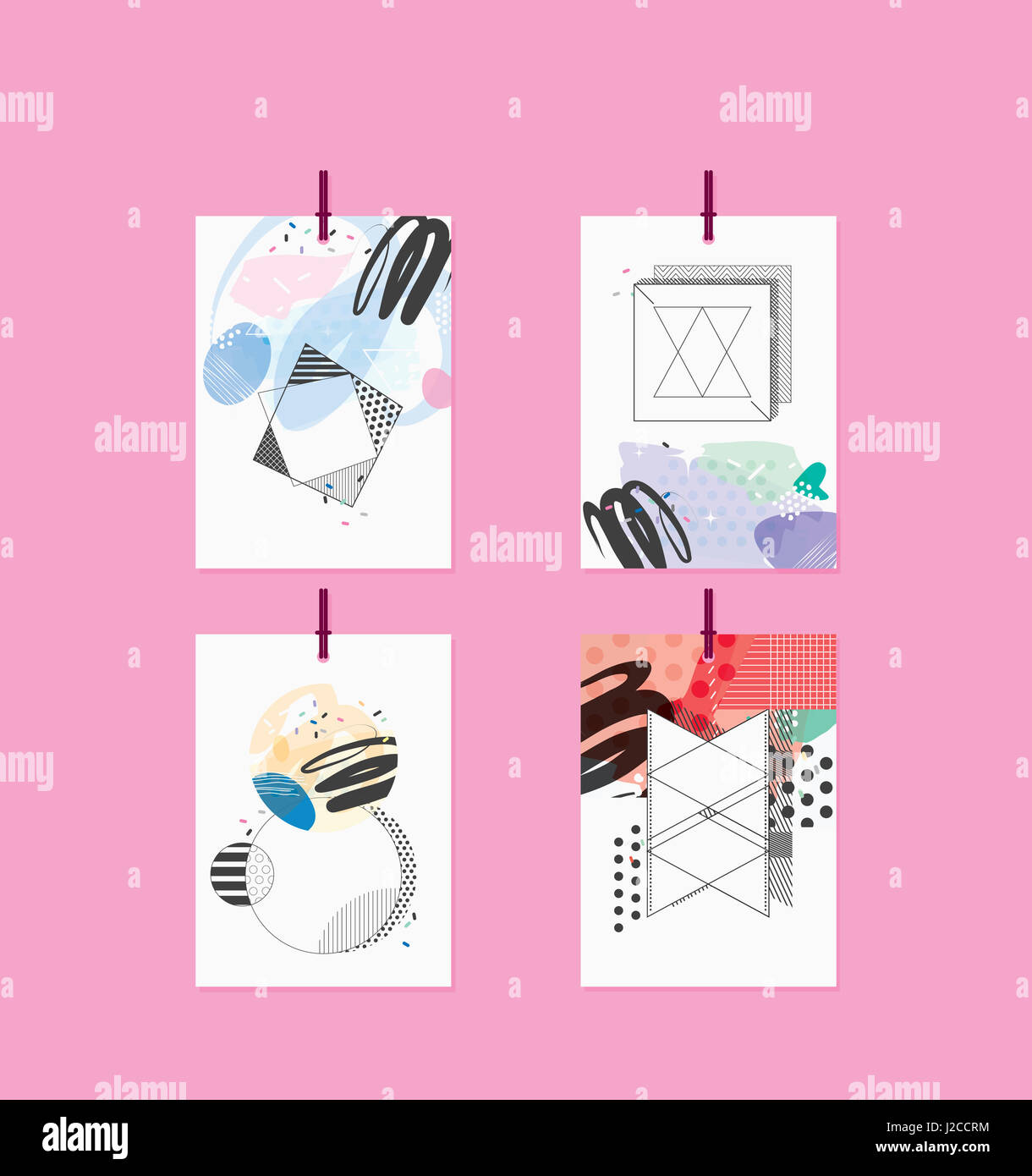 Tags with abstract geometric patterns Stock Photo - Alamy