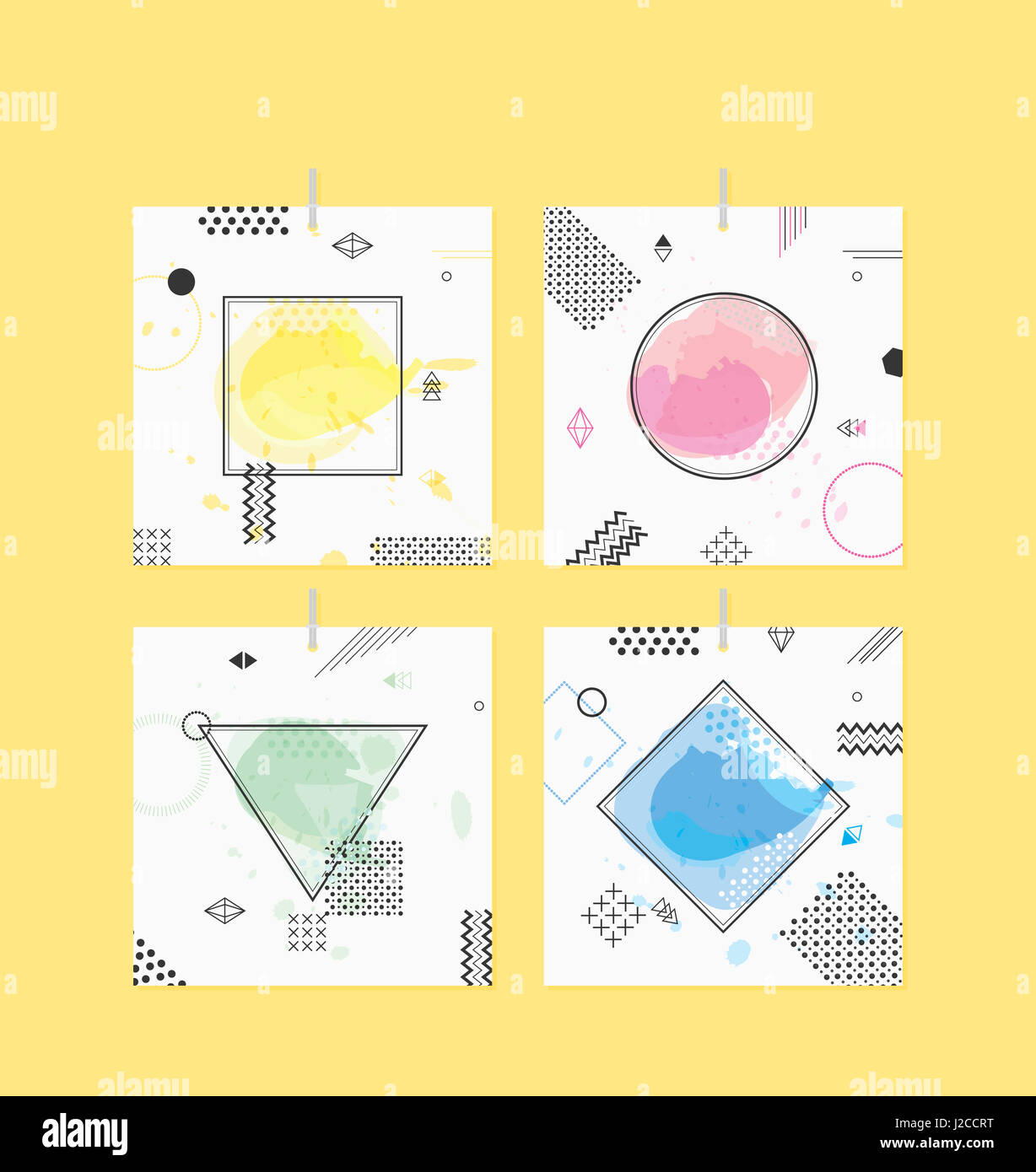 Tags with abstract geometric patterns Stock Photo - Alamy