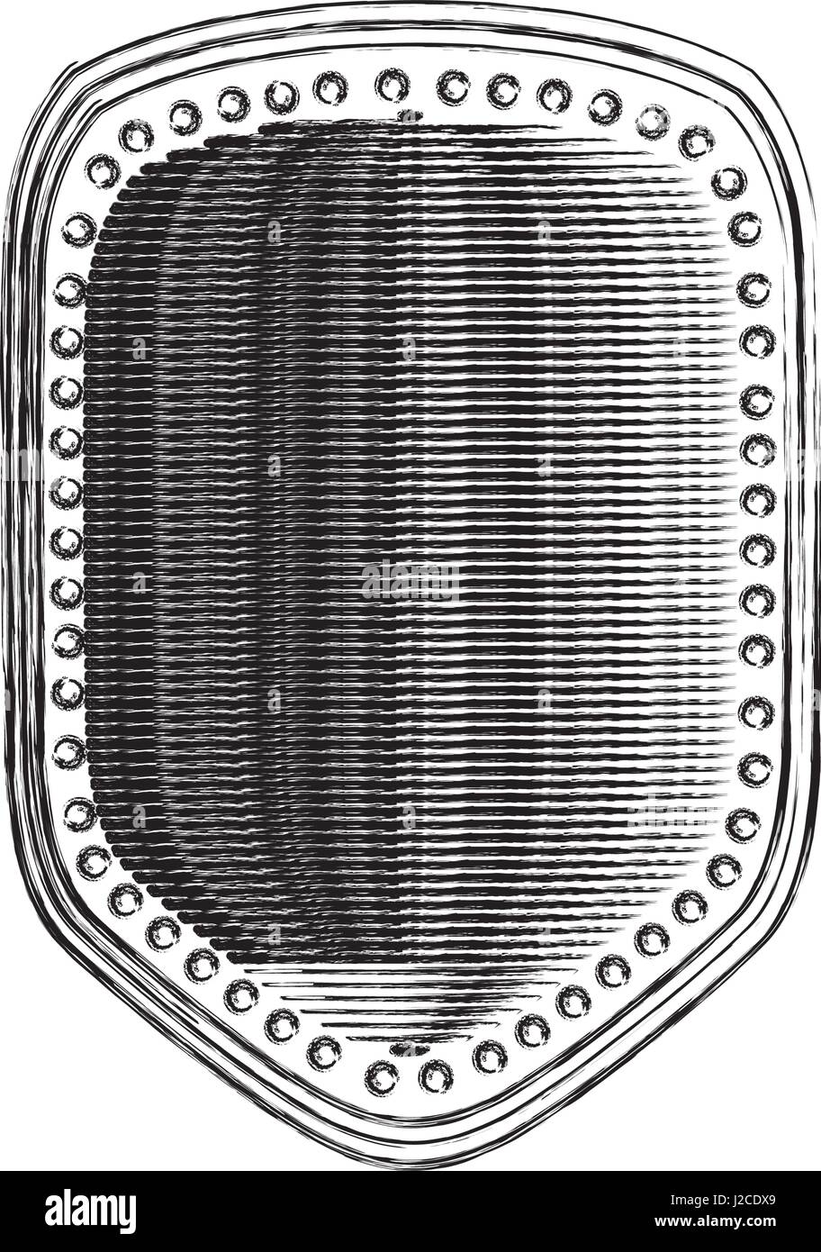 blurred silhouette heraldic shield with striped inside and decorative ...