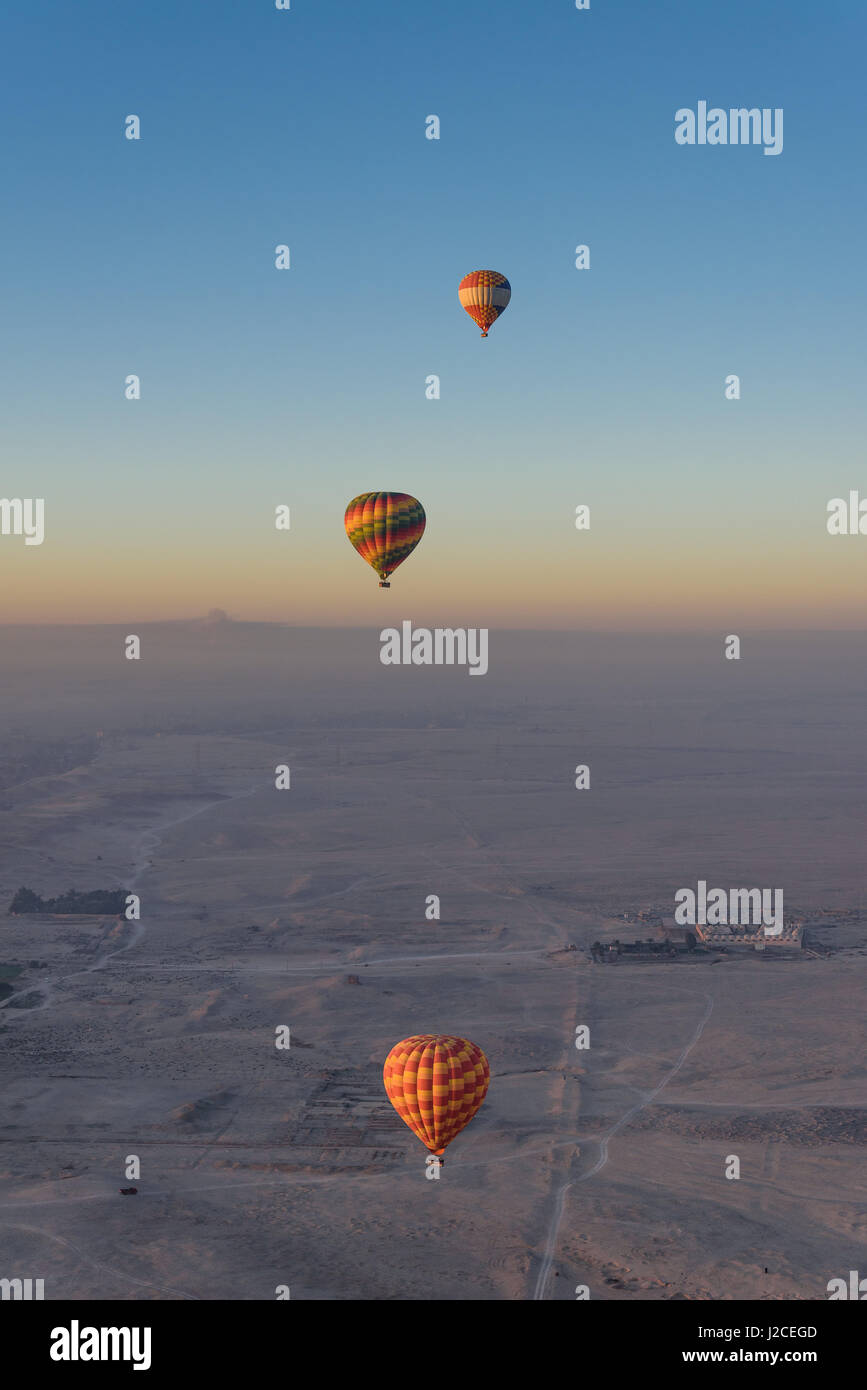 Egypt, New Valley Gouvernement, balloon flight over Luxor Stock Photo