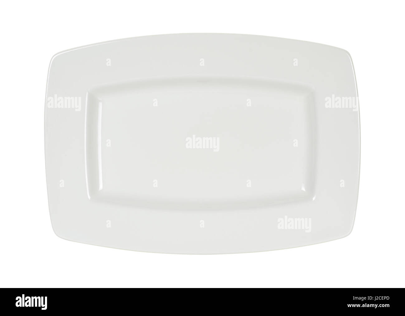 Empty white square plate isolated on white background Stock Photo - Alamy