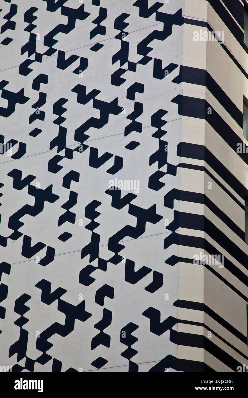 China, Hong Kong, High Rise Buildings with Black and White patterns ...