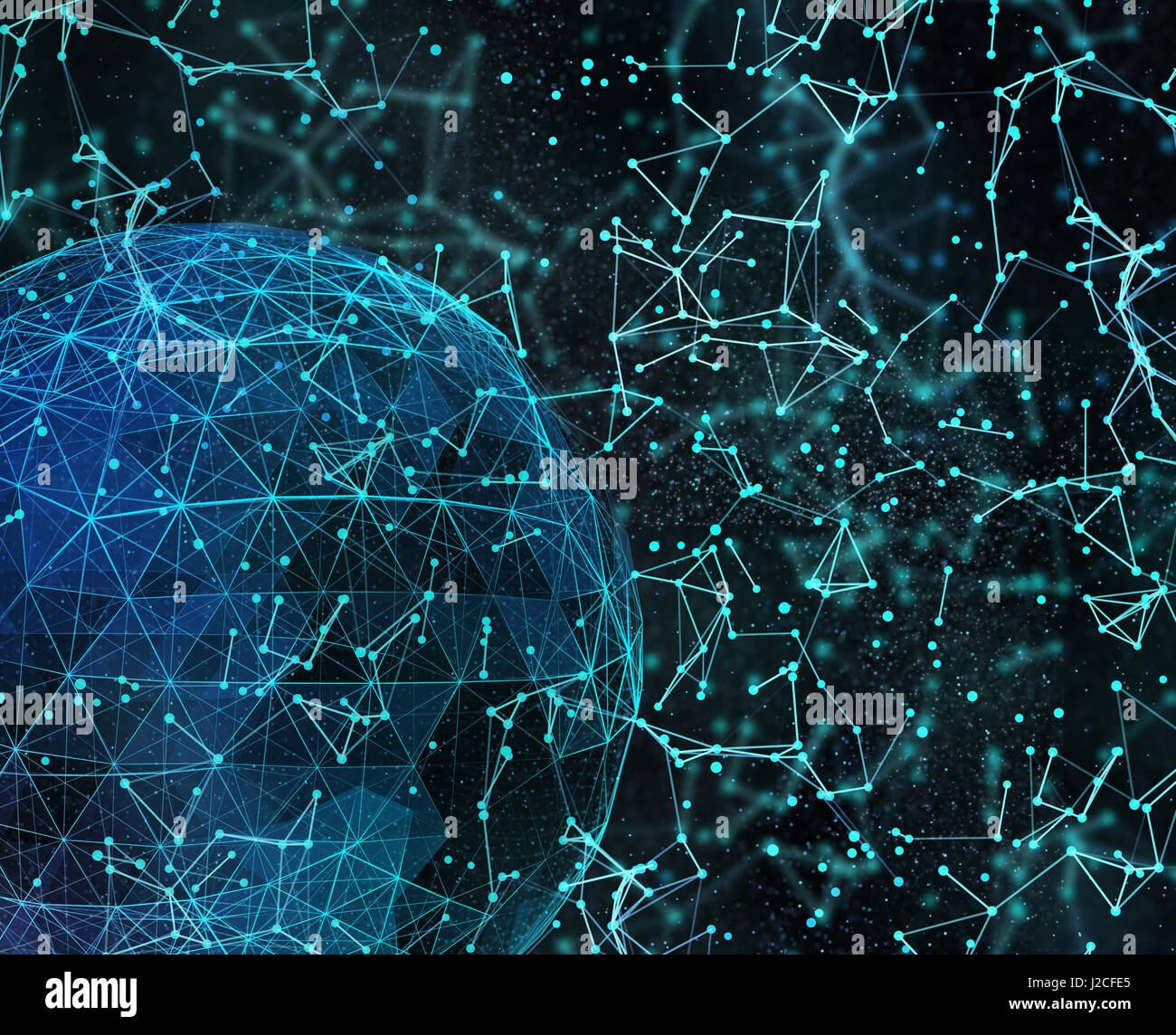 Global network internet technologies. Digital 3d illustration. Stock Photo